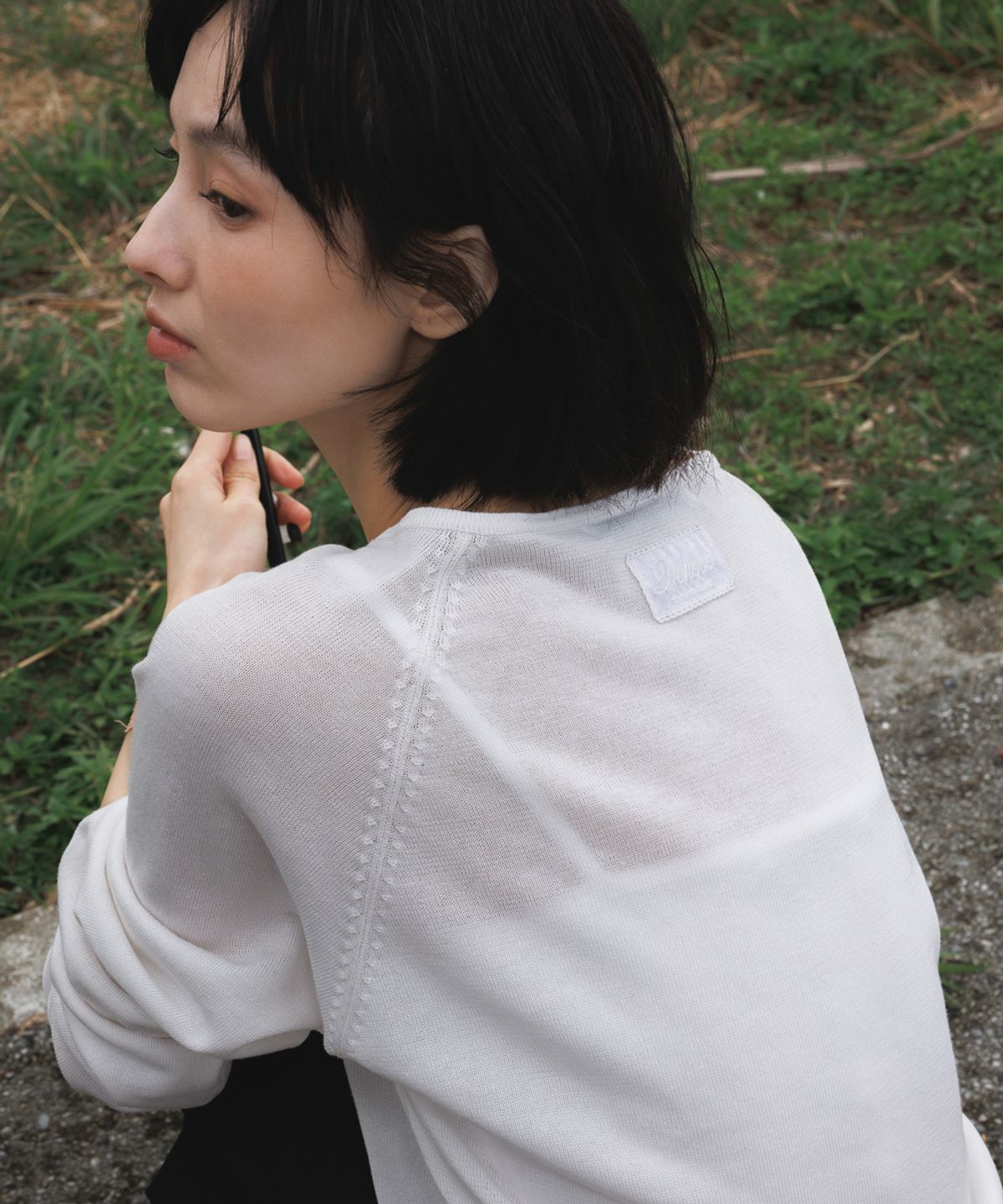 드헤베(DEHEVE) Airy Raglan Cardigan [Ivory]