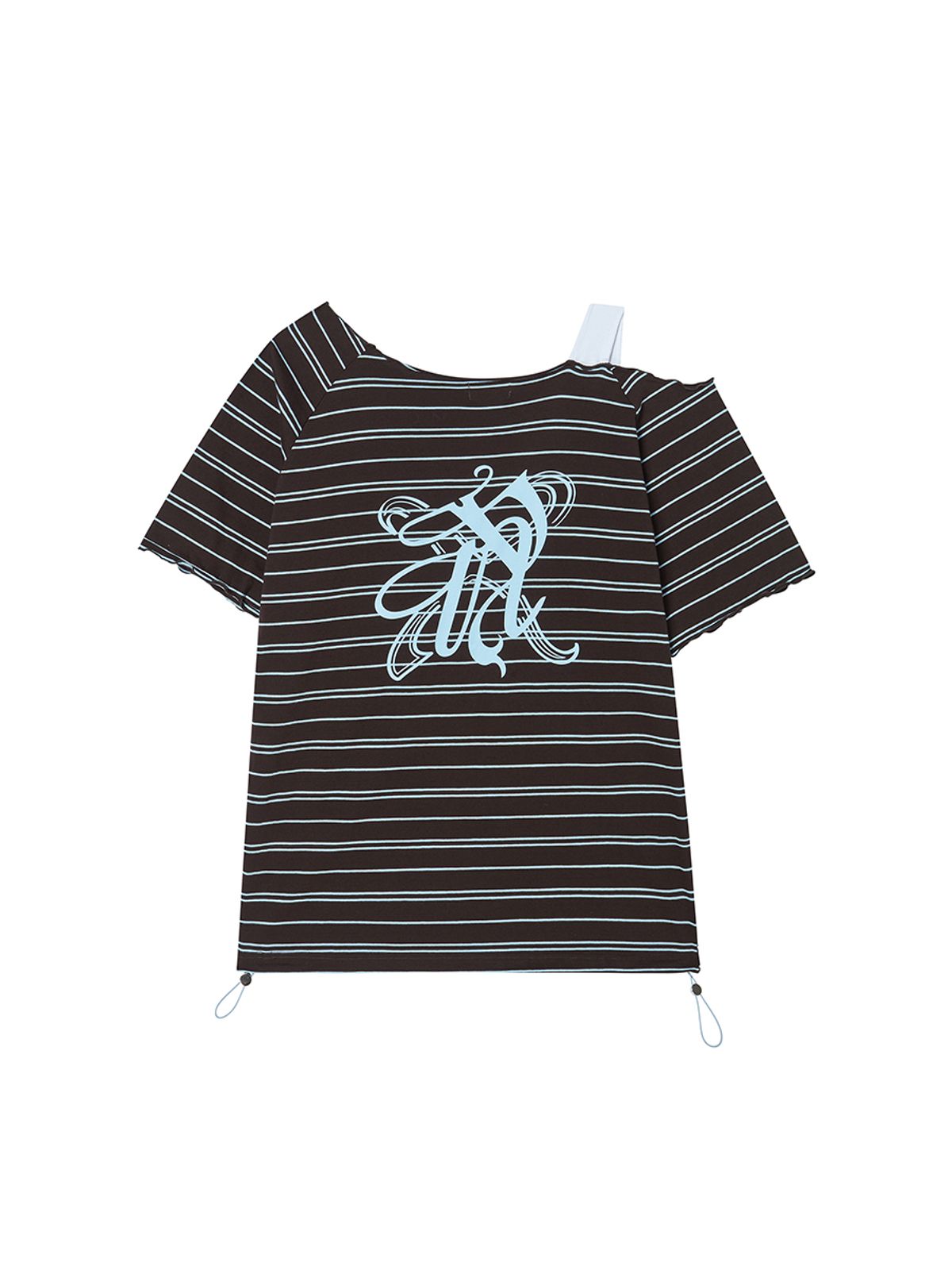 엔와이엑스엑스(NYXX) STRIPE OFF SHOULDER SS CHARCOAL