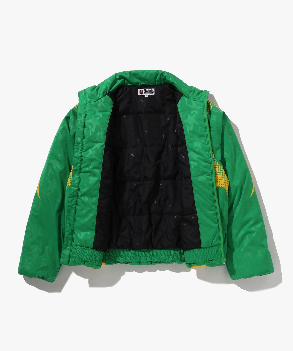 베이프(BAPE) 아바 프레임 모노그램 자카드 멀티 로고 패디드 자켓(M) GREEN