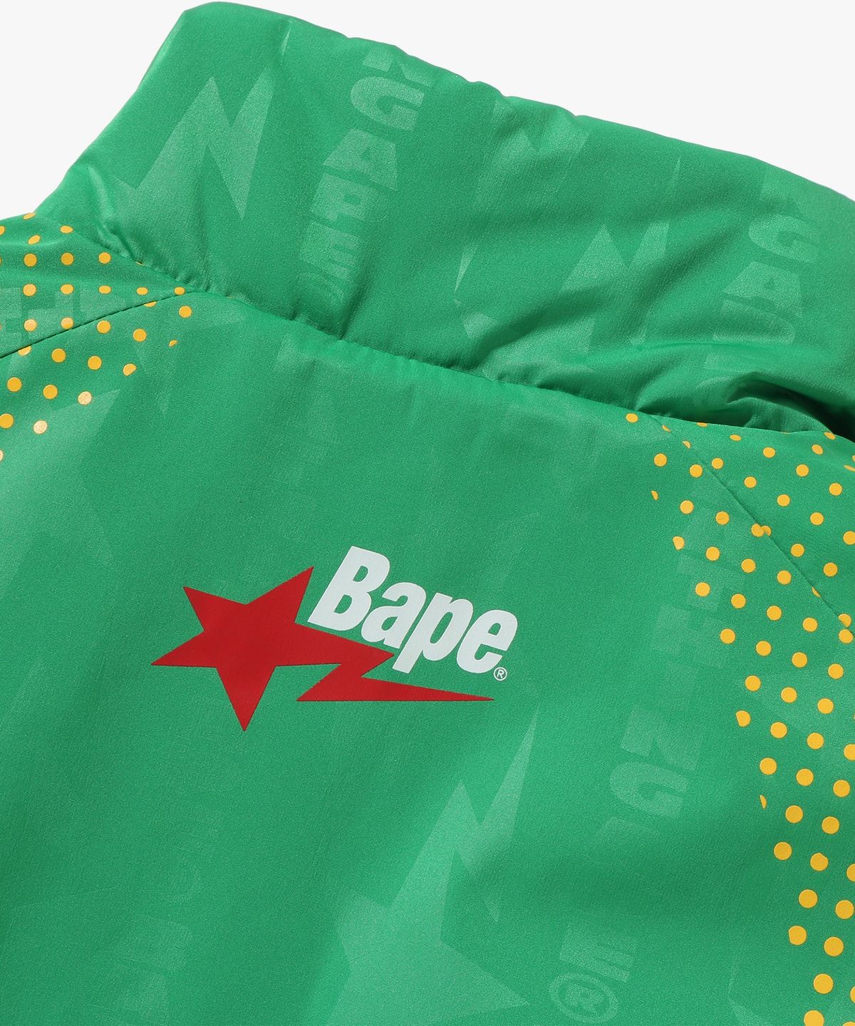 베이프(BAPE) 아바 프레임 모노그램 자카드 멀티 로고 패디드 자켓(M) GREEN