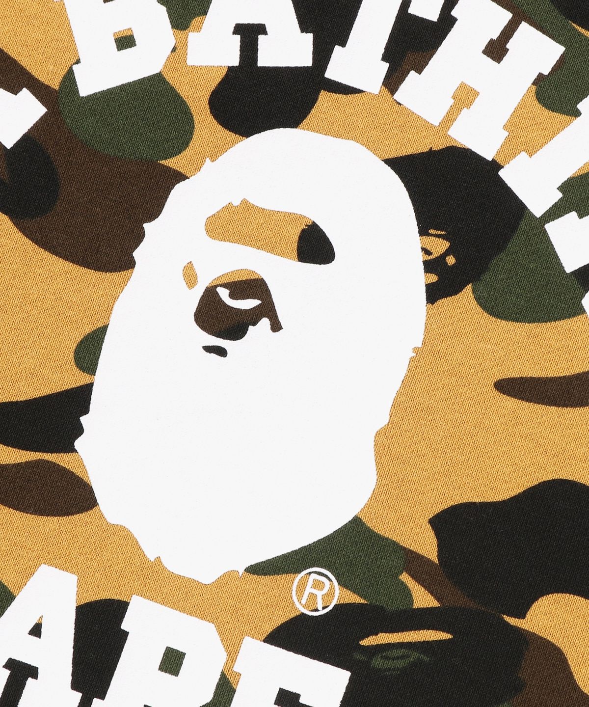 베이프(BAPE) 퍼스트 카모 콜리지 크루넥 스웨트셔츠(M) YELLOW