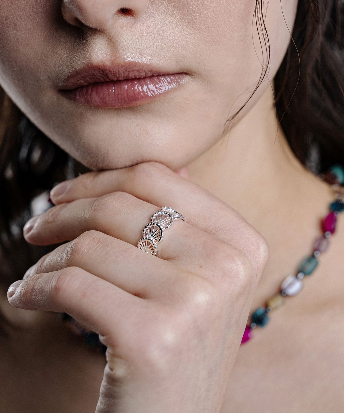 스칼렛또(SCALETTO) RA017 Leaf Radiance Ring