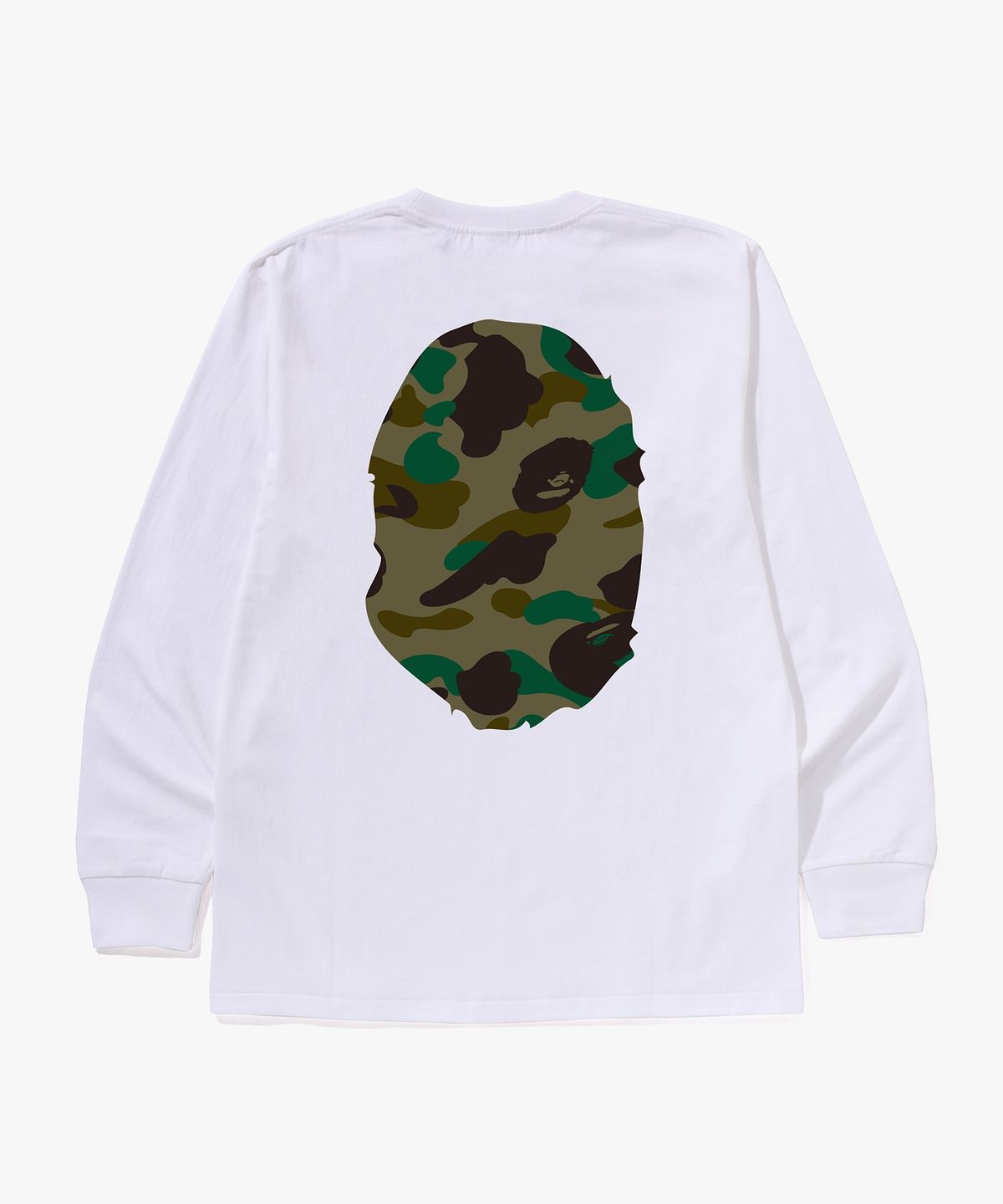 베이프(BAPE) 퍼스트 카모 빅 에이프 헤드 롱슬리브 티셔츠(M) WHITE/GREEN