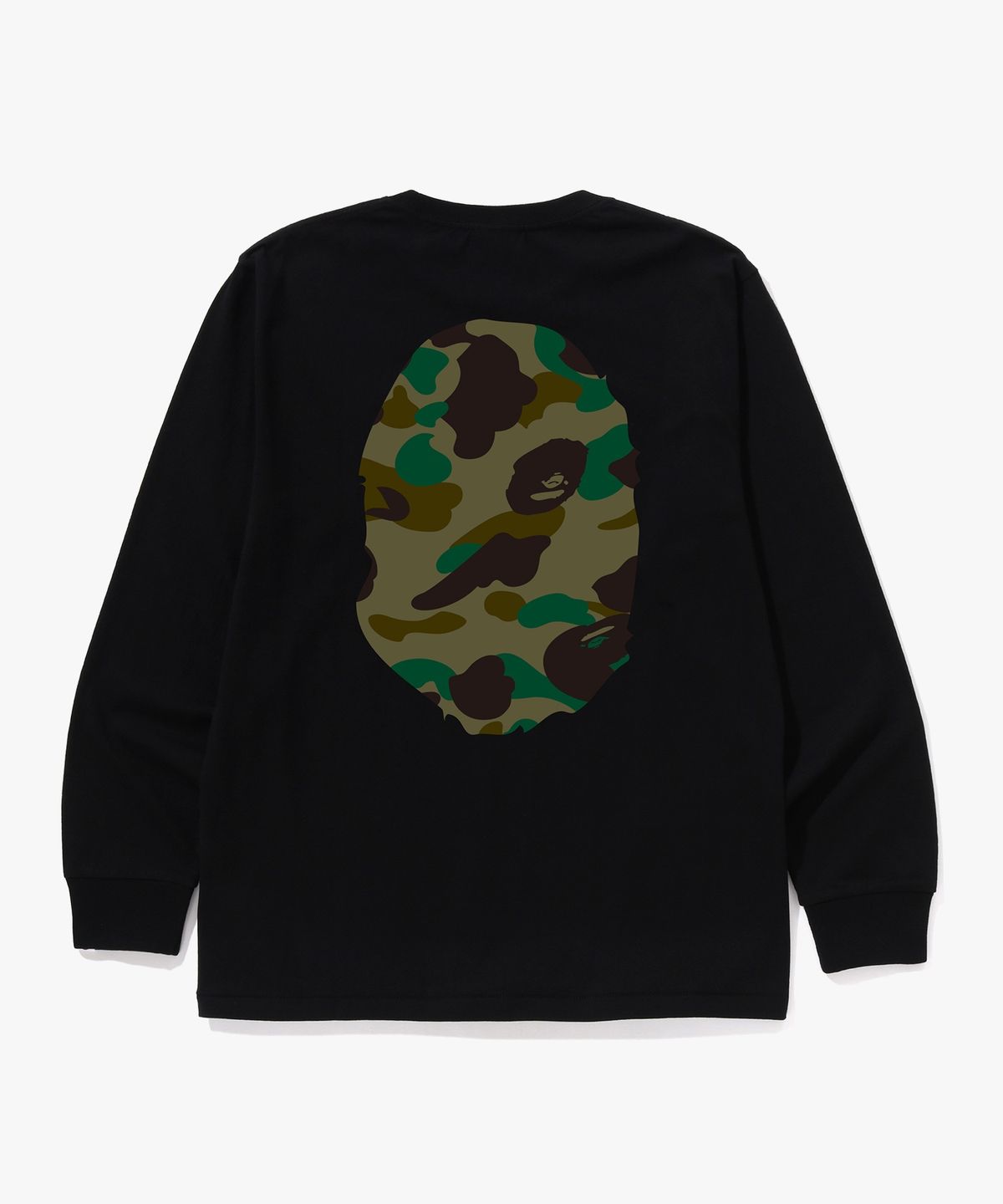 베이프(BAPE) 퍼스트 카모 빅 에이프 헤드 롱슬리브 티셔츠(M) BLACK/GREEN