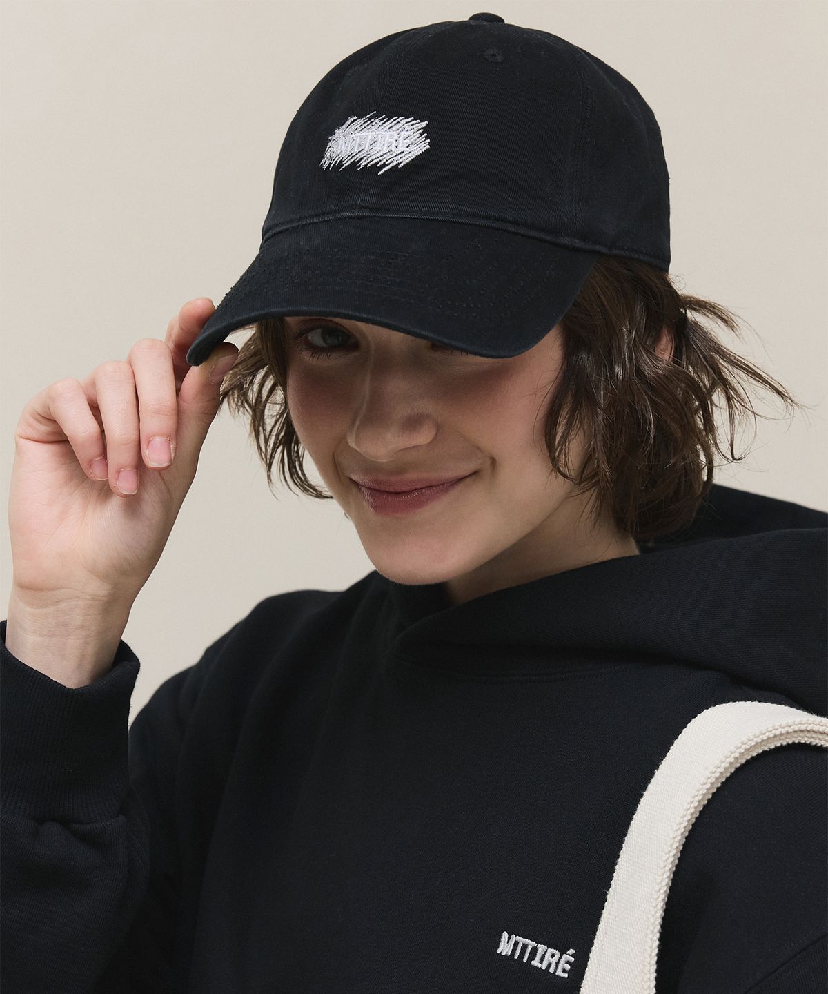 마티레(MTTIRÉ) Washing Stichi Logo Cap / Black