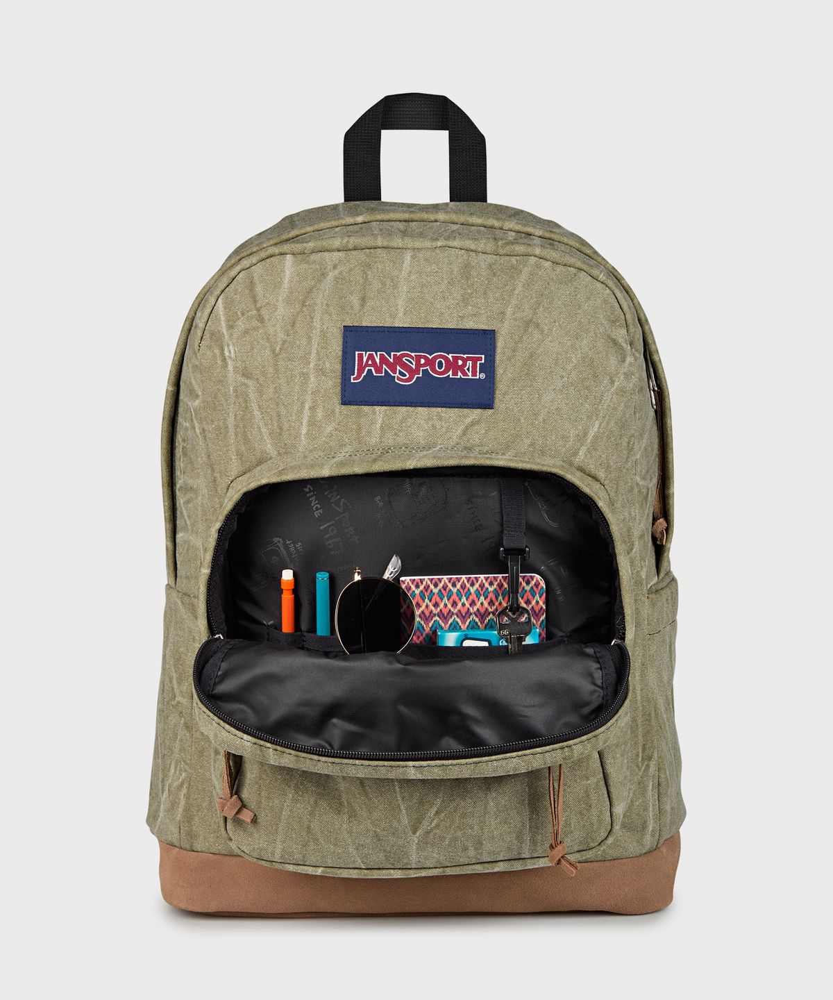 잔스포츠(JANSPORT) 라이트팩 익스프레션 AGED CANVAS GREEN