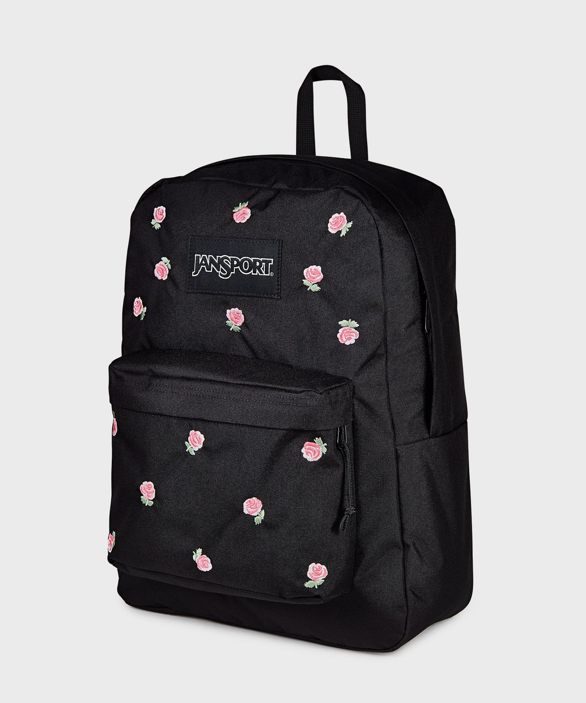 잔스포츠(JANSPORT) 슈퍼브레이크 플러스 랩탑 FX JUST A ROSE EMBROIDERY BLACK