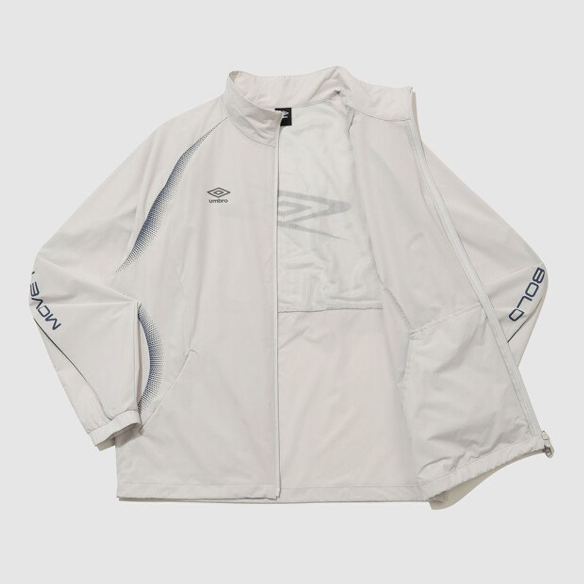 엄브로(UMBRO) [COOLING] 슬로우킥 냉감 스탠넥 바람막이 자켓 라이트 그레이 UR221SJK51
