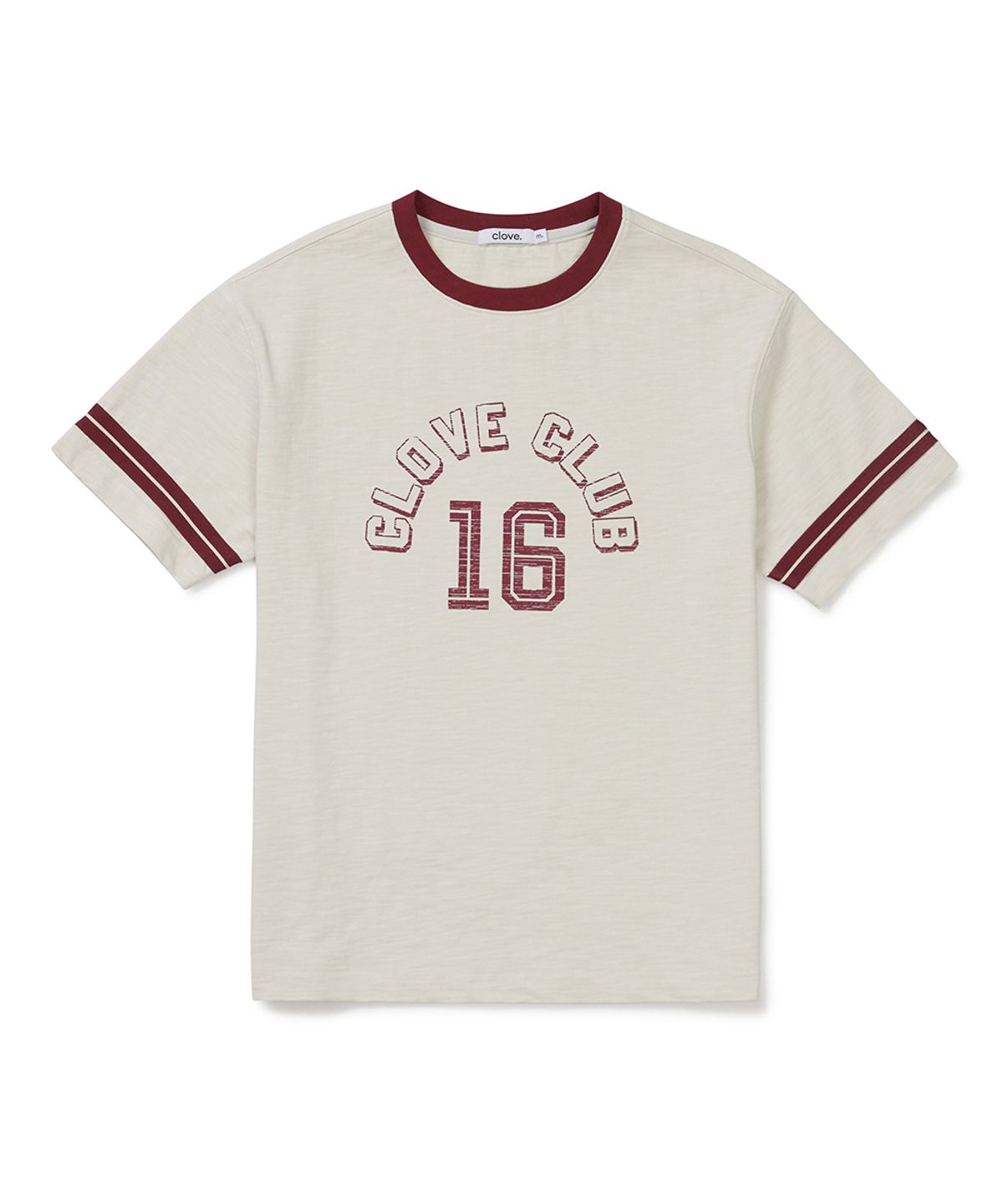 클로브(CLOVE) [26SM clove] Retro Graphic Ringer T-Shirt (Light Beige)