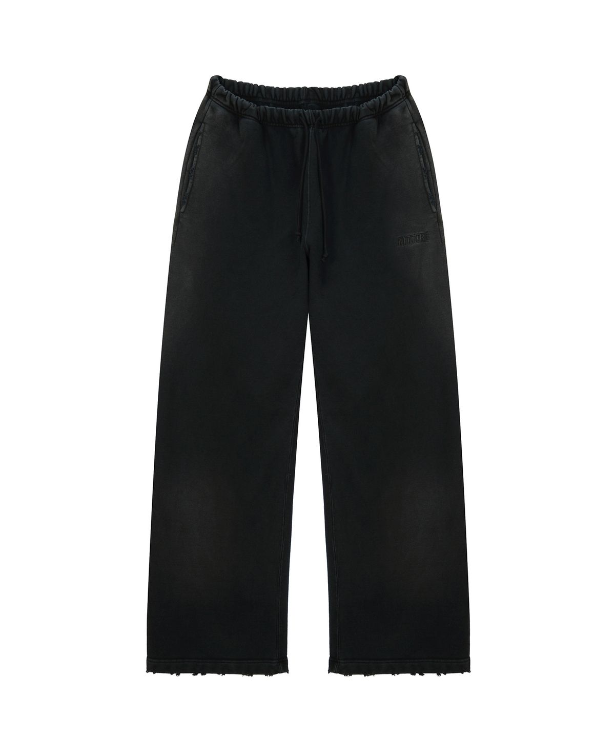 마티레(MTTIRÉ) VTG WASHED STRAIGHT SWEAT PANTS / BLACK