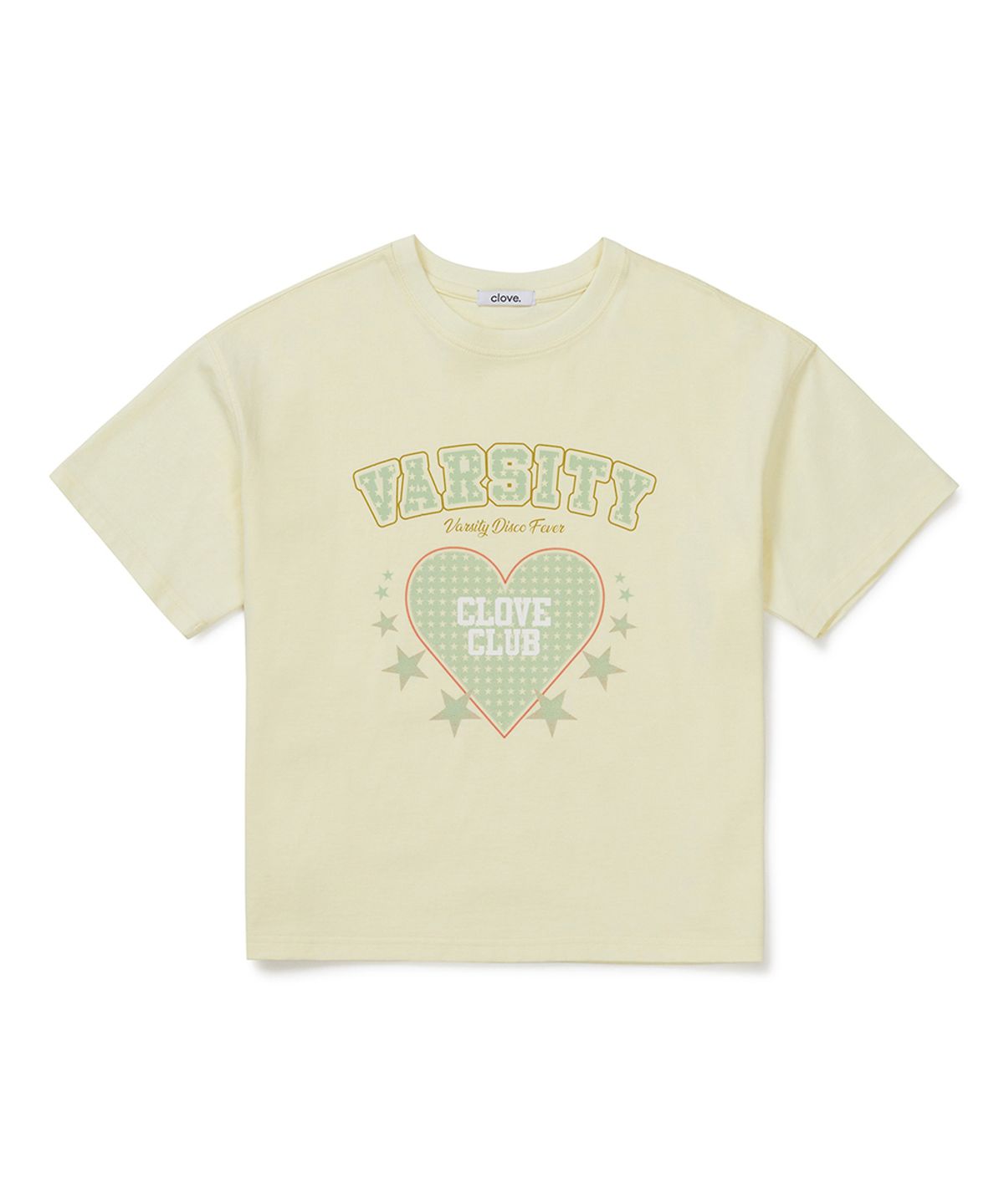 클로브(CLOVE) [26SM clove] Varsity Graphic Crop T-Shirt (Yellow)