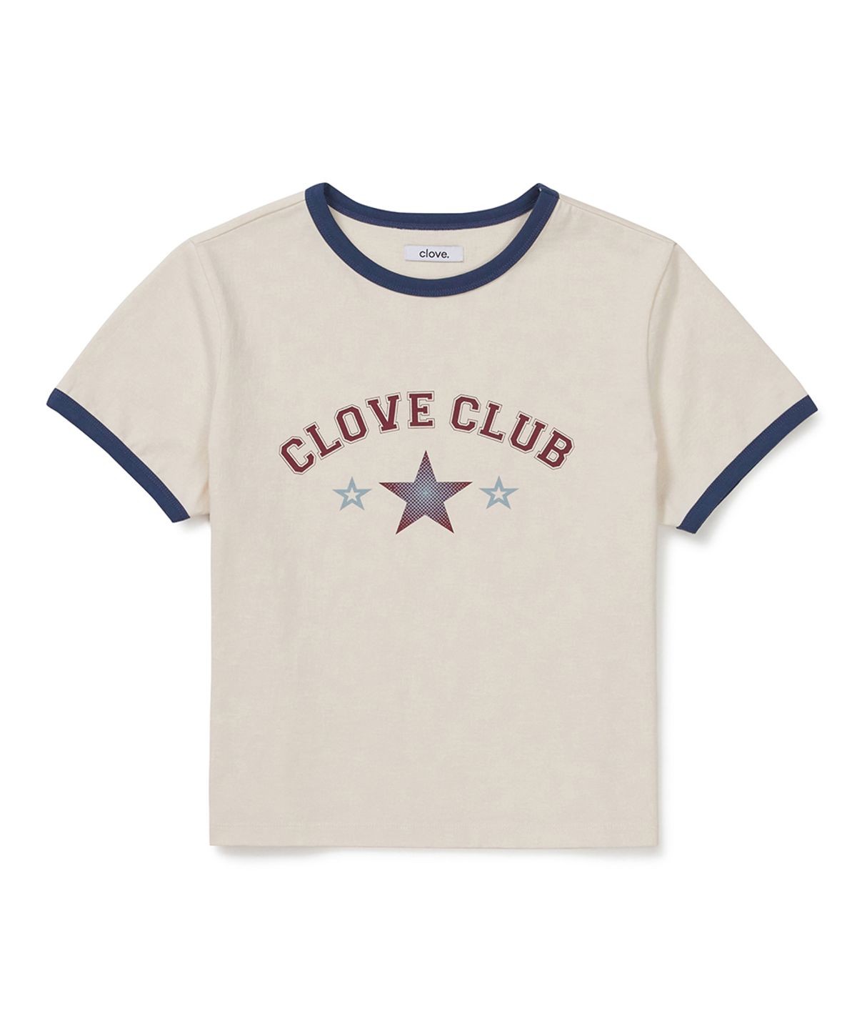 클로브(CLOVE) [26SM clove] Star Logo Ringer T-Shirt (Light Beige)