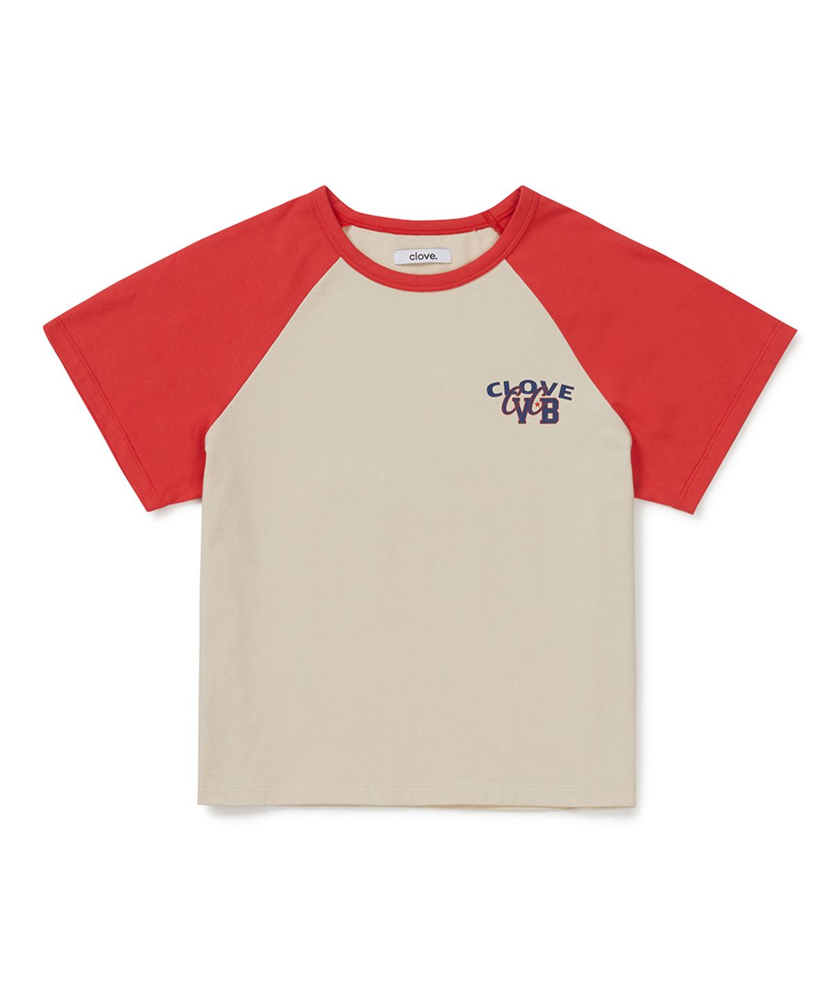클로브(CLOVE) [26SM clove] Raglan Logo Graphic T-Shirt (Light Beige)