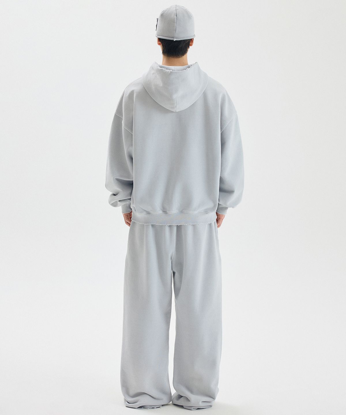 마티레(MTTIRÉ) VTG WASHED STRAIGHT SWEAT PANTS / LIGHT GRAY