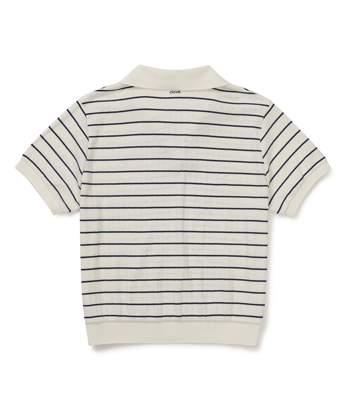 클로브(CLOVE) [26SM clove] Stripe Logo Polo Shirt (Ivory)