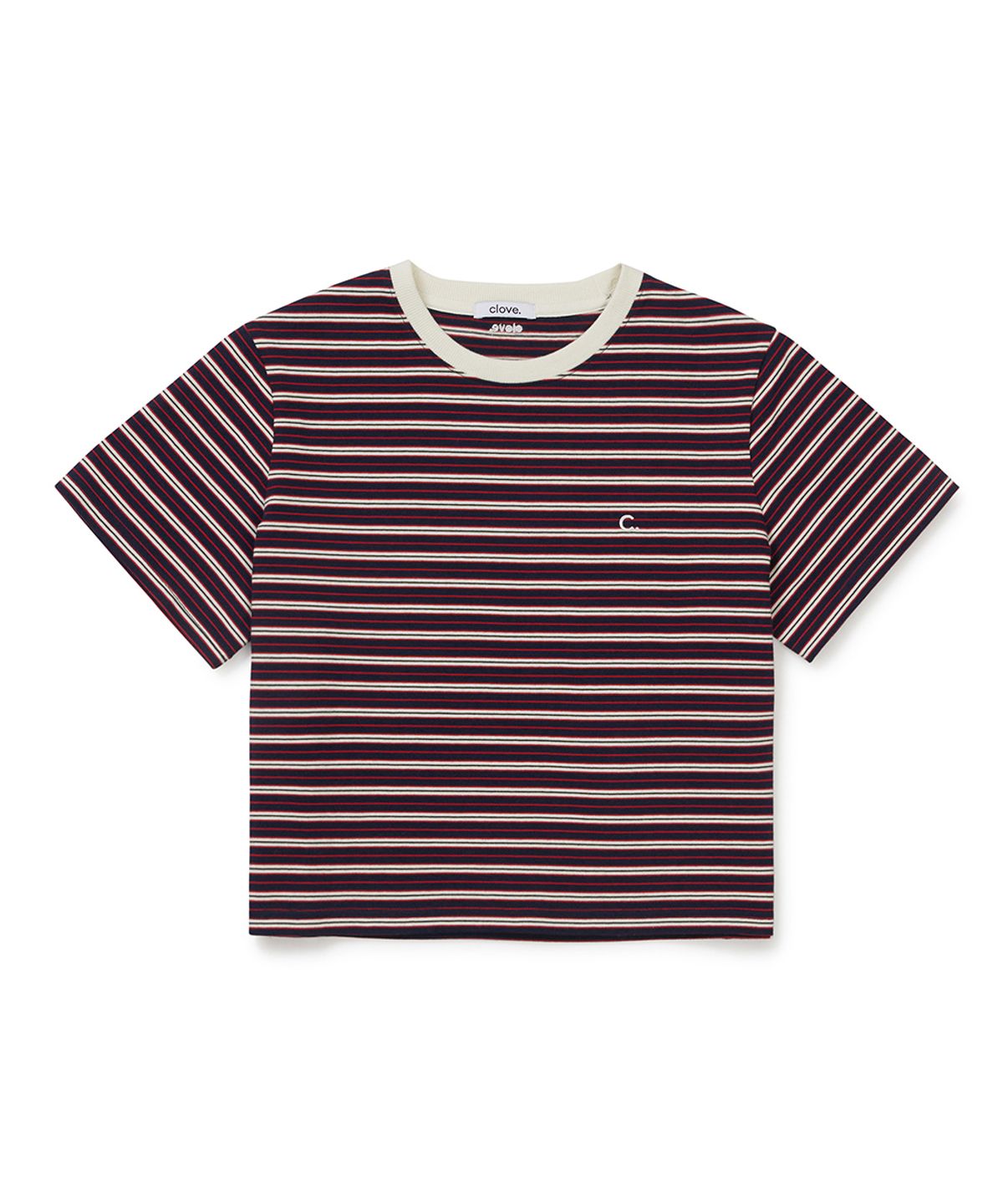 클로브(CLOVE) [26SM clove] Stripe Logo T-Shirt (Navy)