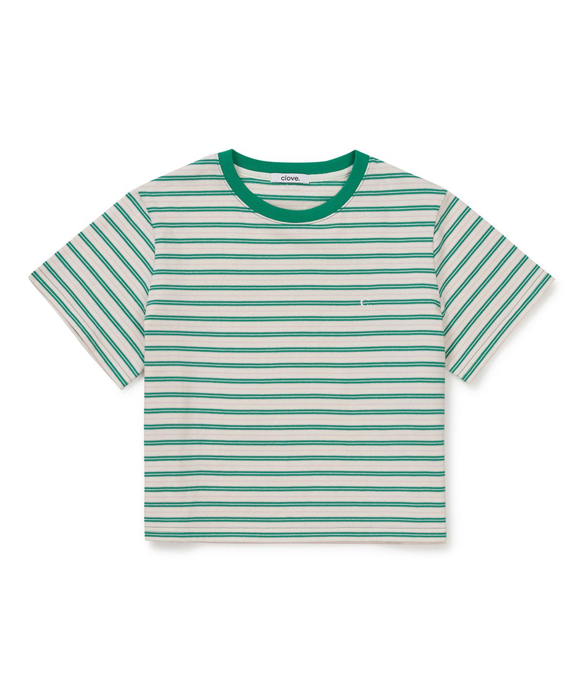클로브(CLOVE) [26SM clove] Stripe Logo T-Shirt (Green)