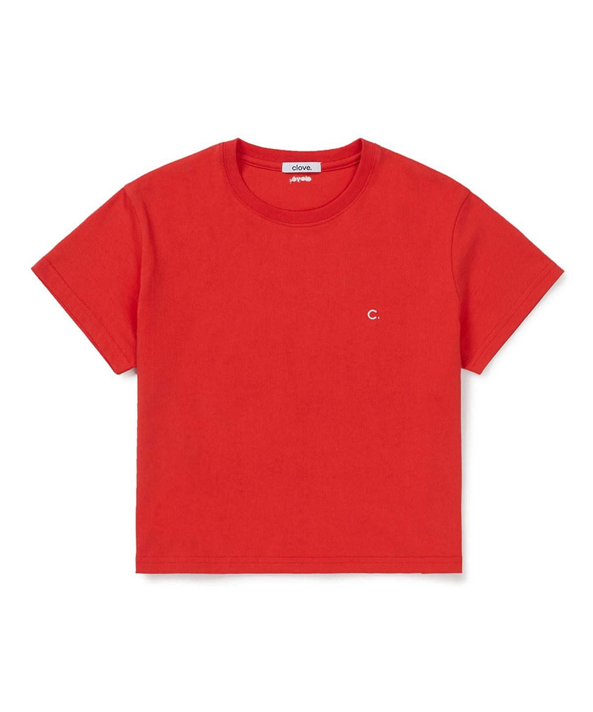 클로브(CLOVE) [26SM clove] Basic Crop T-Shirt (Red)
