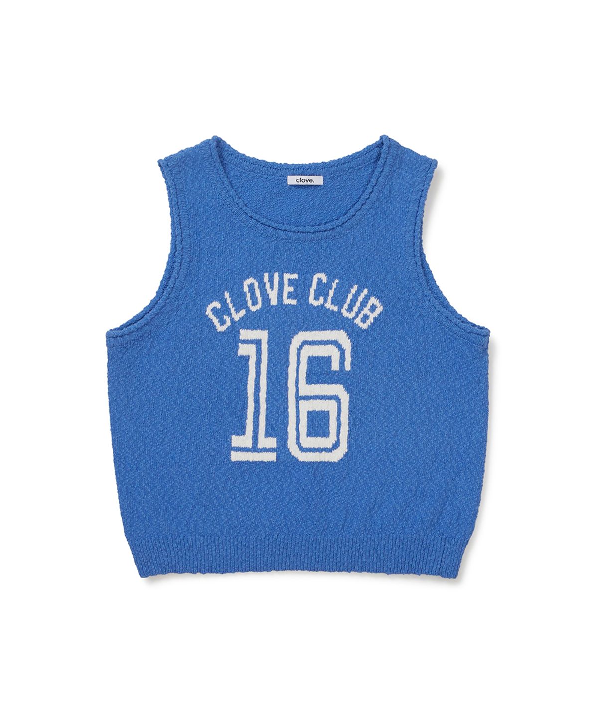 클로브(CLOVE) [26SM clove] Logo Boucle Knit Vest (Blue)