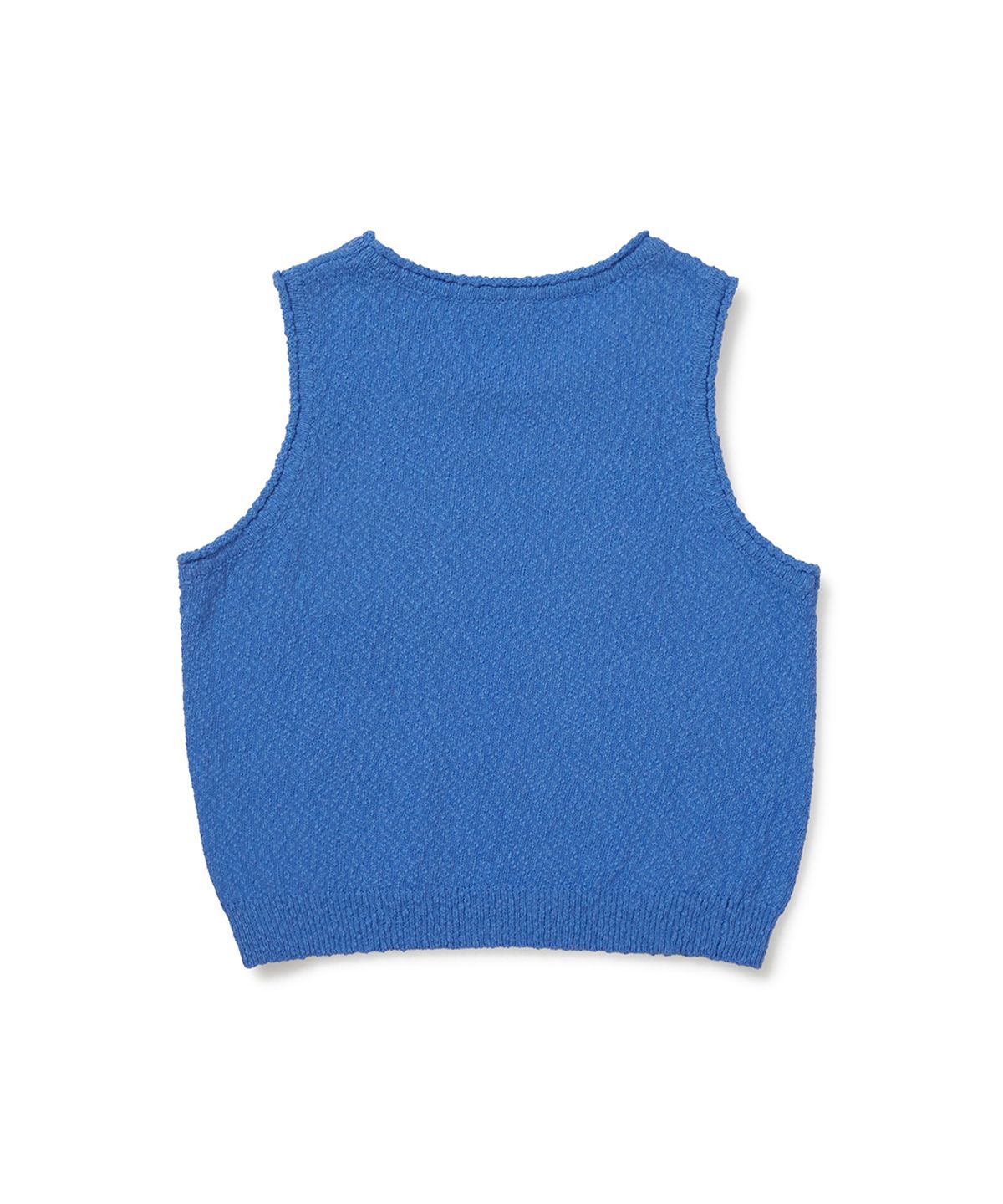 클로브(CLOVE) [26SM clove] Logo Boucle Knit Vest (Blue)