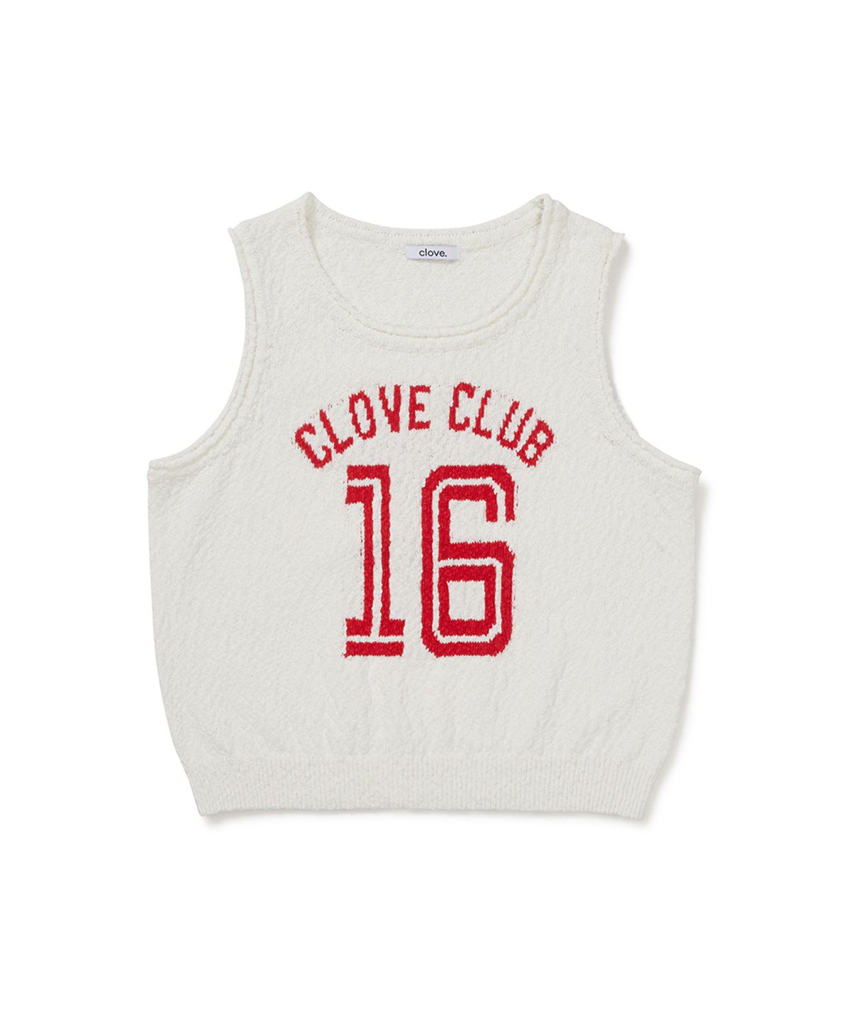 클로브(CLOVE) [26SM clove] Logo Boucle Knit Vest (Ivory)