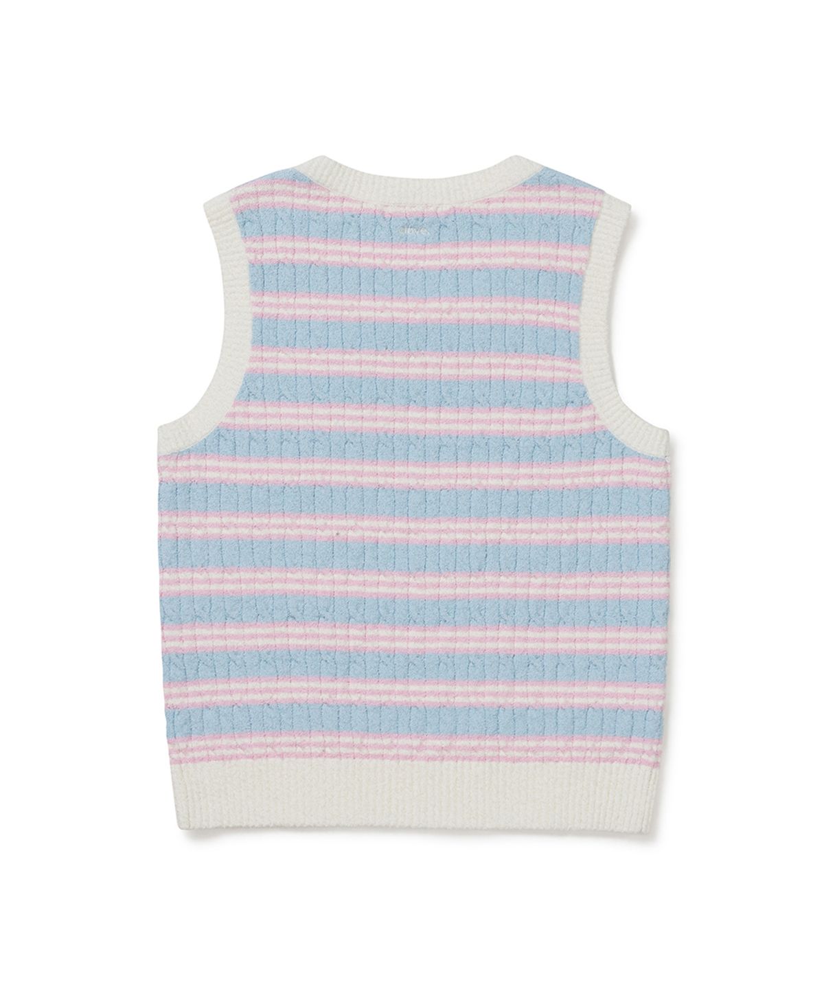 클로브(CLOVE) [26SM clove] Boucle Stripe Knit Vest (Pink)