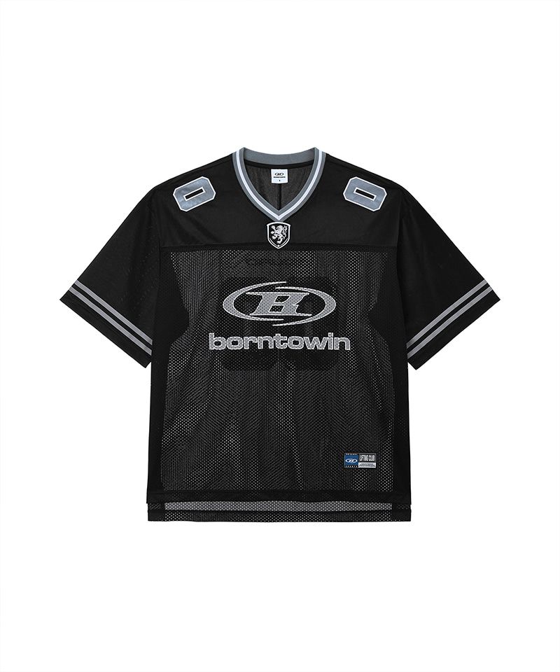 MUSINSA | BORN TO WIN SYMBOL B RUGBY JERSEY T-SHIRTS [BLACK]