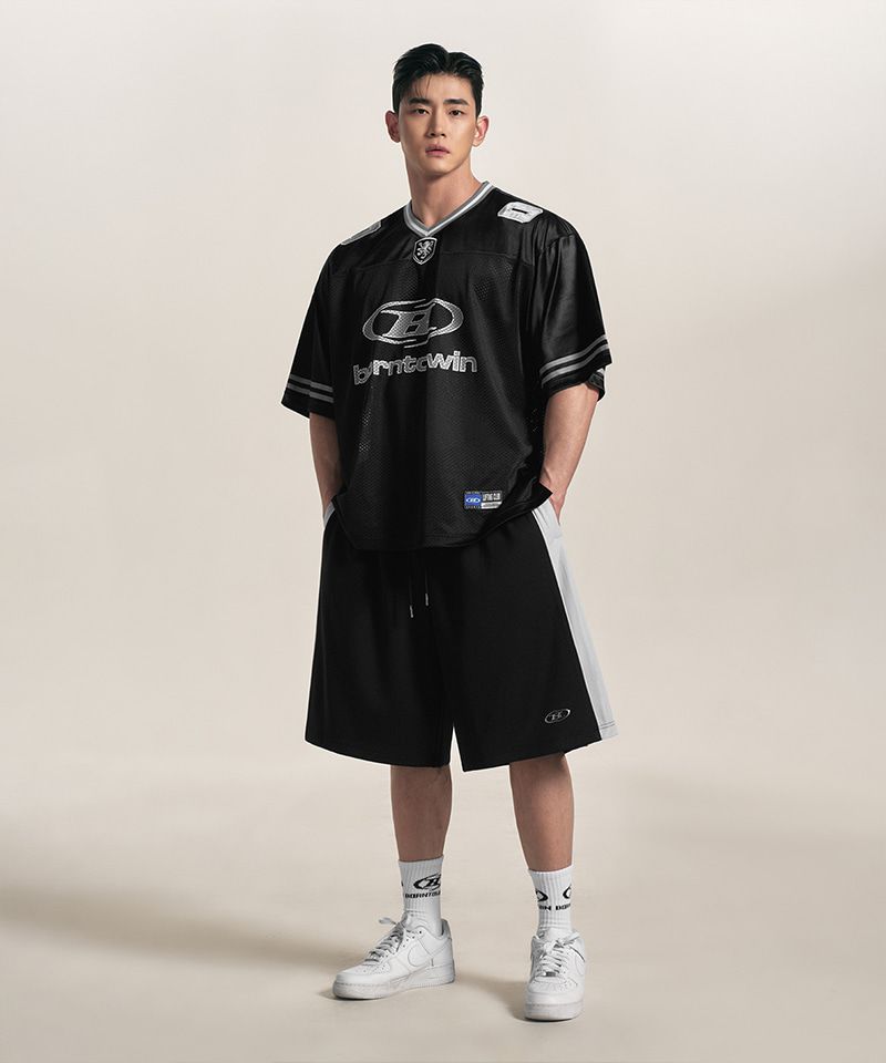 본투윈(BORN TO WIN) SYMBOL B RUGBY JERSEY T-SHIRTS [BLACK