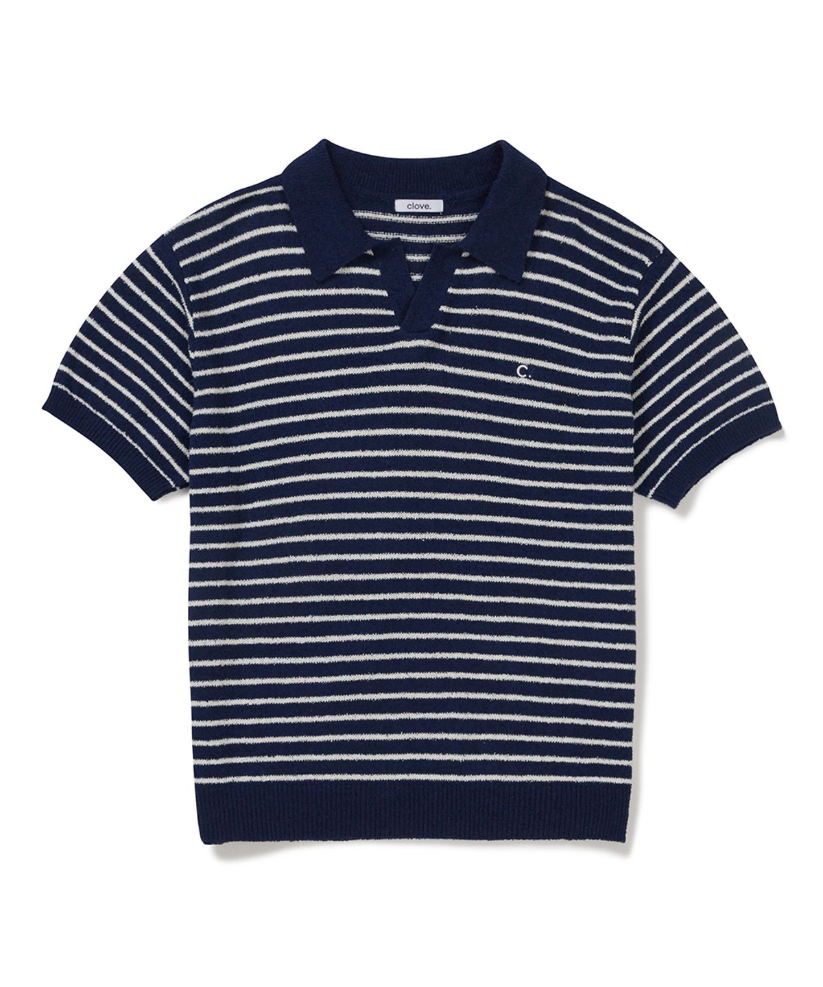 클로브(CLOVE) [26SM clove] Stripe Boucle Collar Knit_Men (Navy)