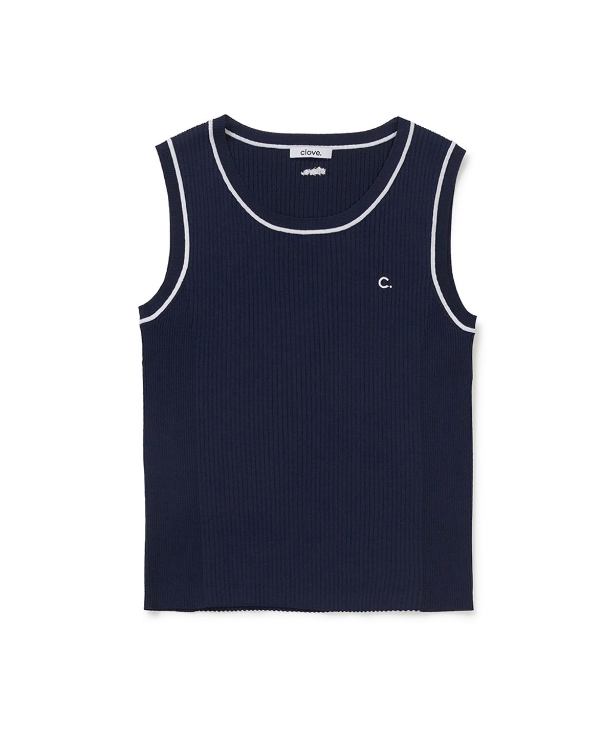 클로브(CLOVE) [26SM clove] Sleeveless Knit top (Navy)