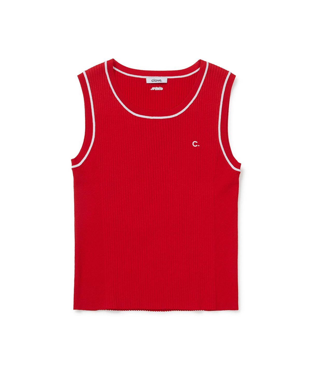 클로브(CLOVE) [26SM clove] Sleeveless Knit top (Red)