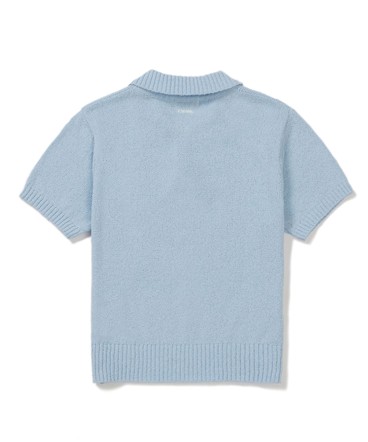 클로브(CLOVE) [26SM clove] Boucle Open Collar Knit (Light Blue)