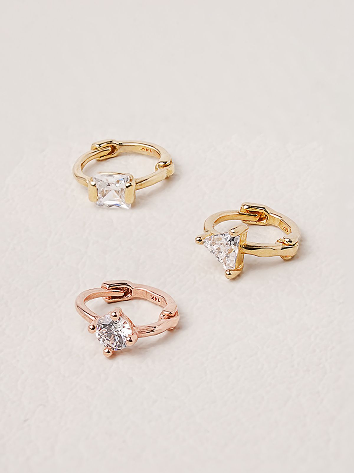 미니멀피어싱(MINIMALPIERCING) 14K 미니 포인트 큐빅 귓바퀴 원터치 링 귀걸이