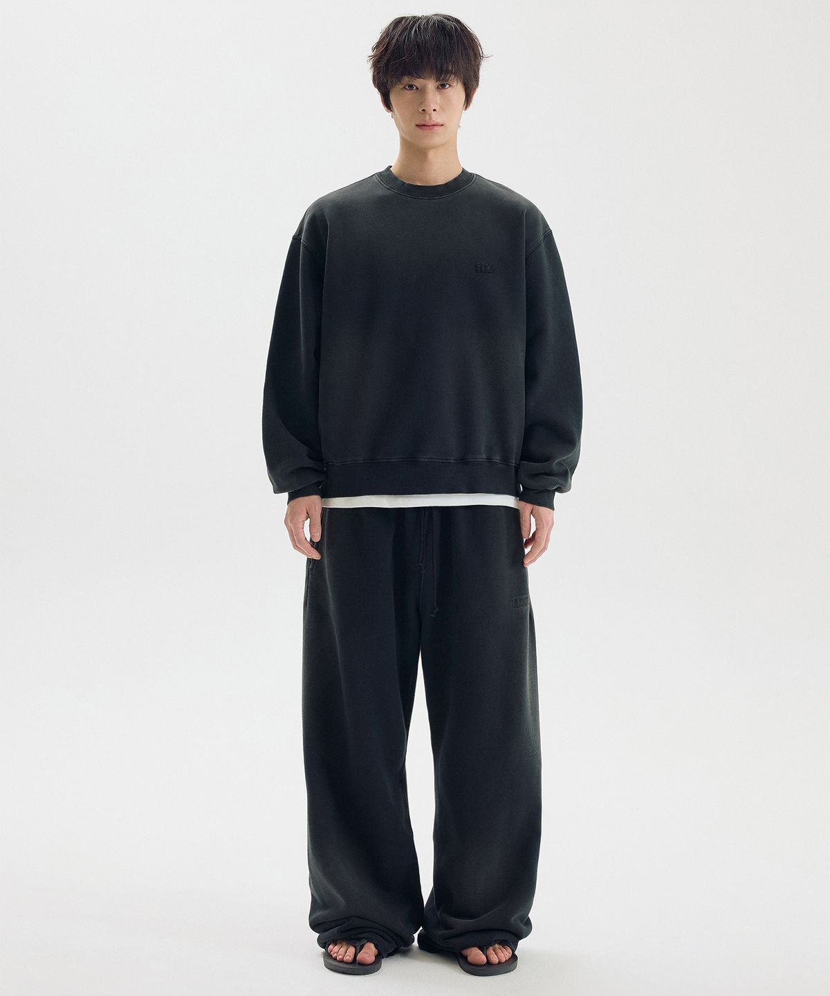 마티레(MTTIRÉ) ME WASHED OVERLAY SWEATSHIRT / BLACK