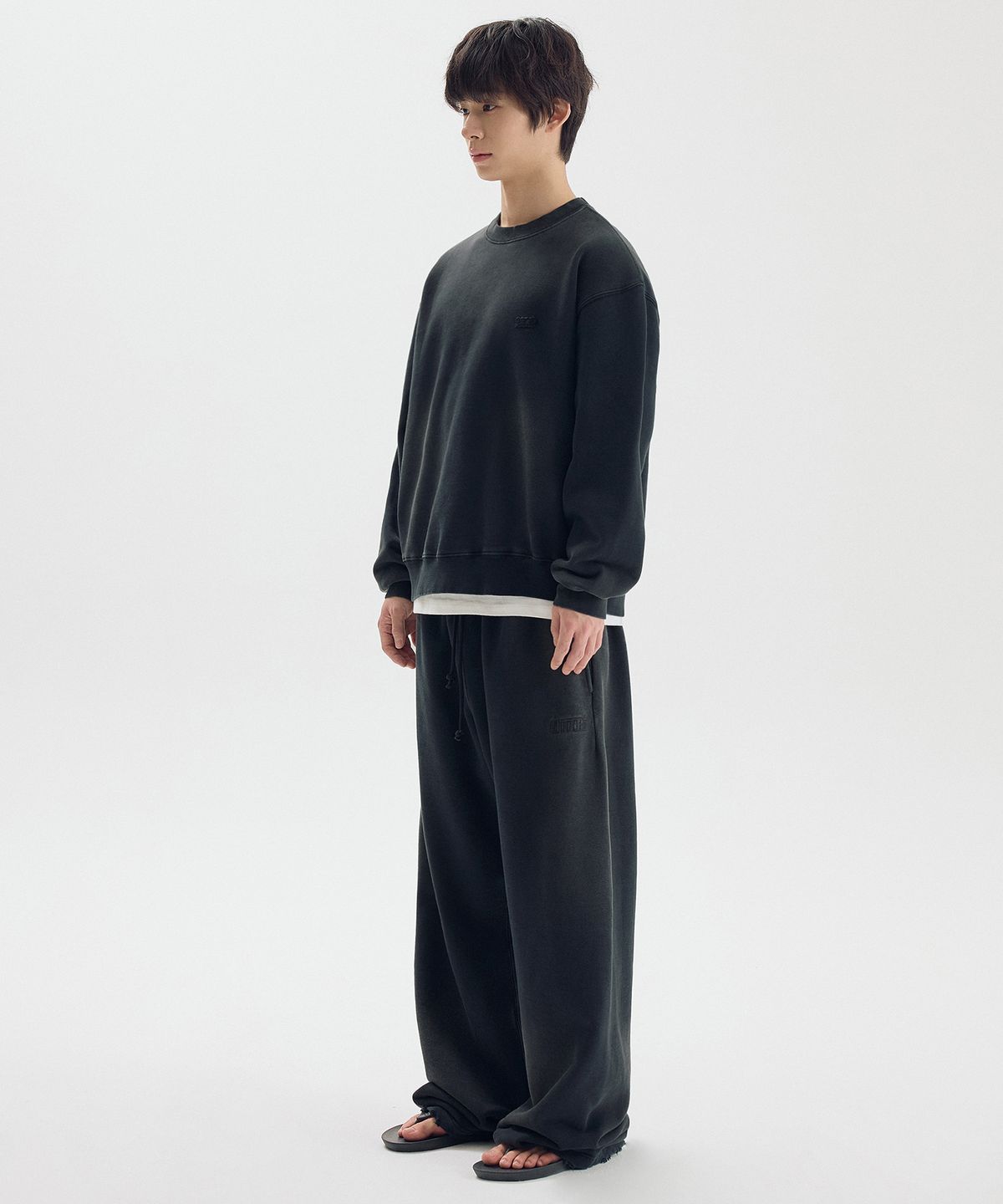 마티레(MTTIRÉ) ME WASHED OVERLAY SWEATSHIRT / BLACK