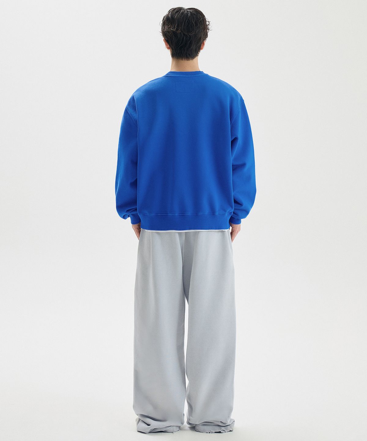 마티레(MTTIRÉ) ME WASHED OVERLAY SWEATSHIRT / BLUE