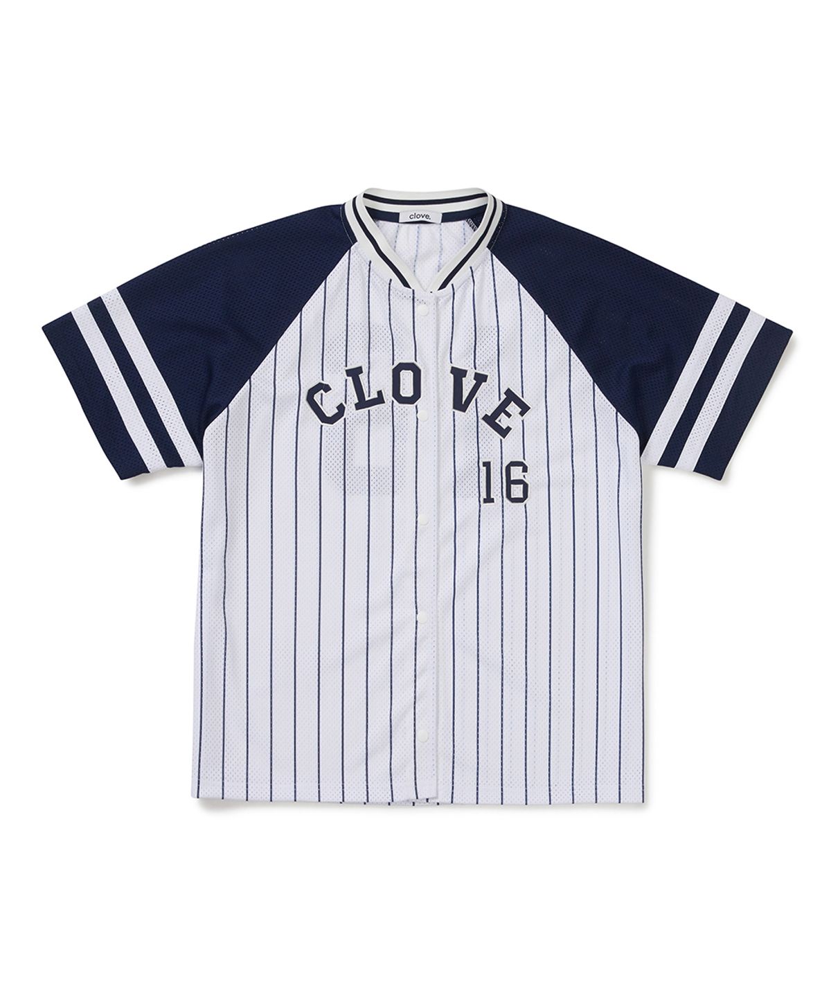 클로브(CLOVE) [26SM clove] Numbering Stripe Baseball Shirt (Navy)