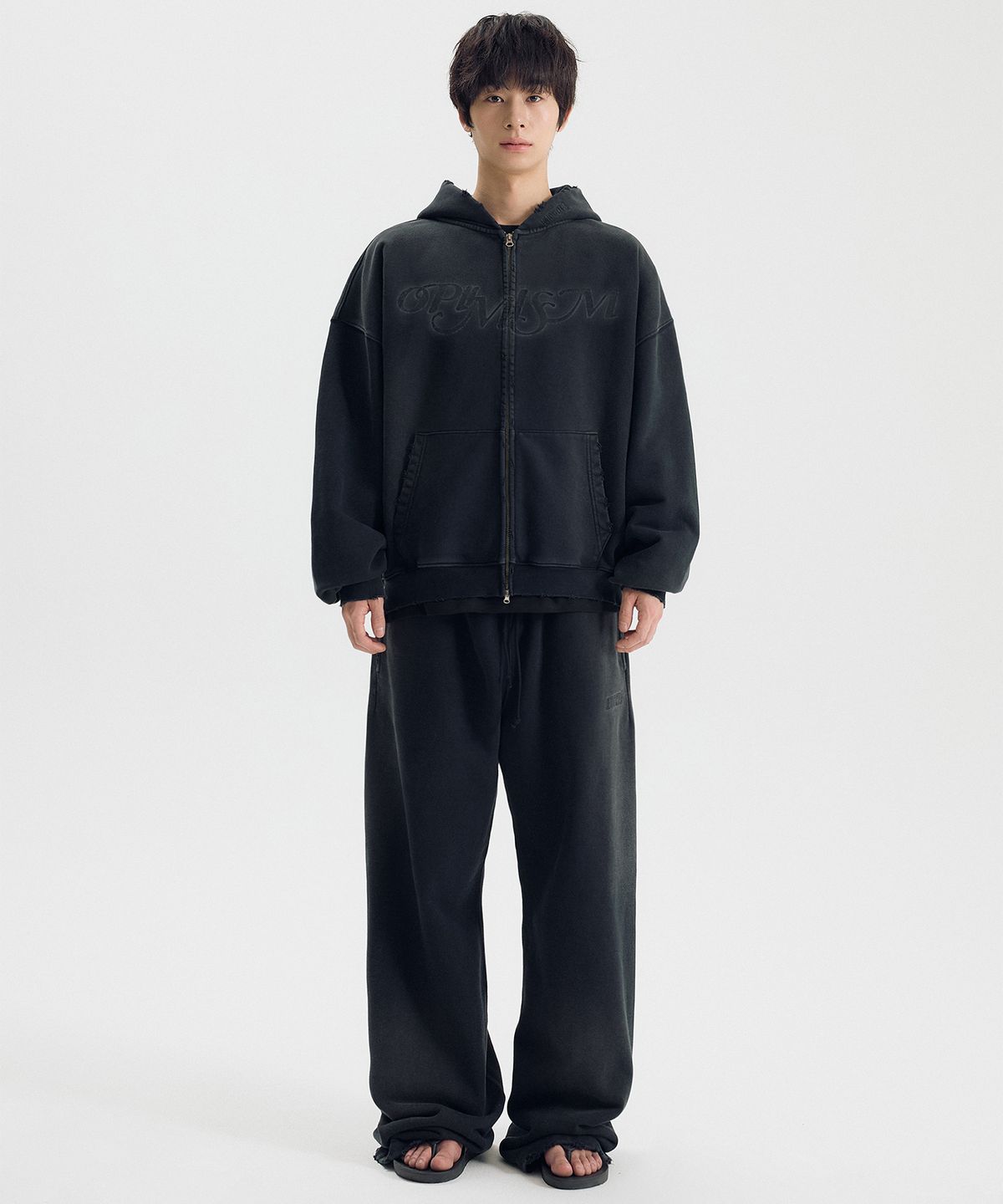 마티레(MTTIRÉ) OPTIMISM VTG WASHED 2WAY ZIP-UP / BLACK