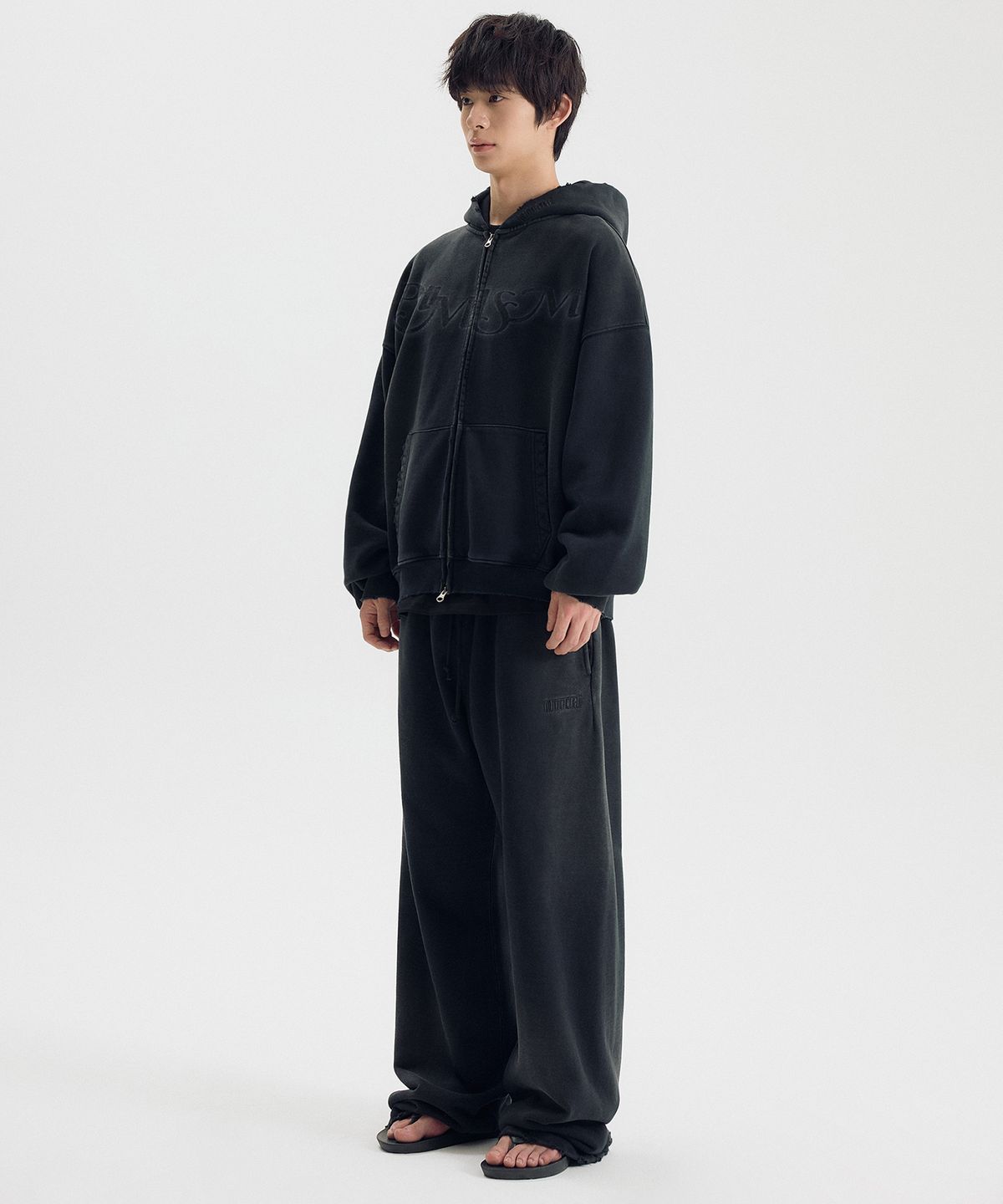 마티레(MTTIRÉ) OPTIMISM VTG WASHED 2WAY ZIP-UP / BLACK