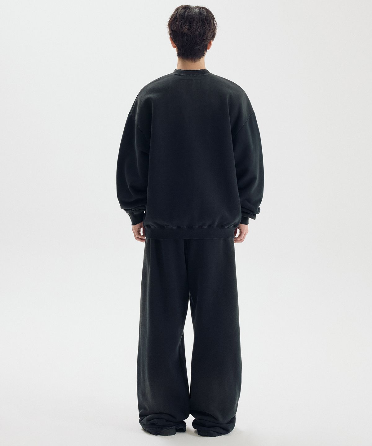 마티레(MTTIRÉ) VTG WASHED HALF ZIP SWEATSHIRT / BLACK
