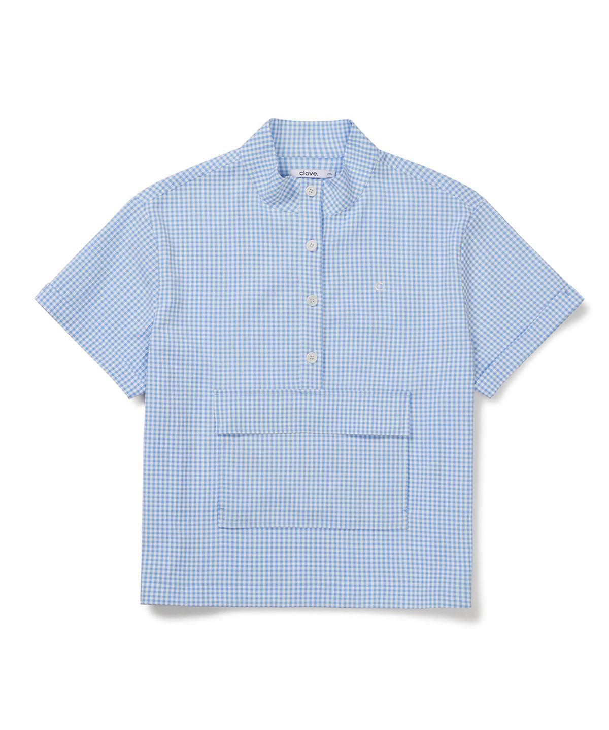 클로브(CLOVE) [26SM clove] Check Half Sleeve Anorak (Light Blue)