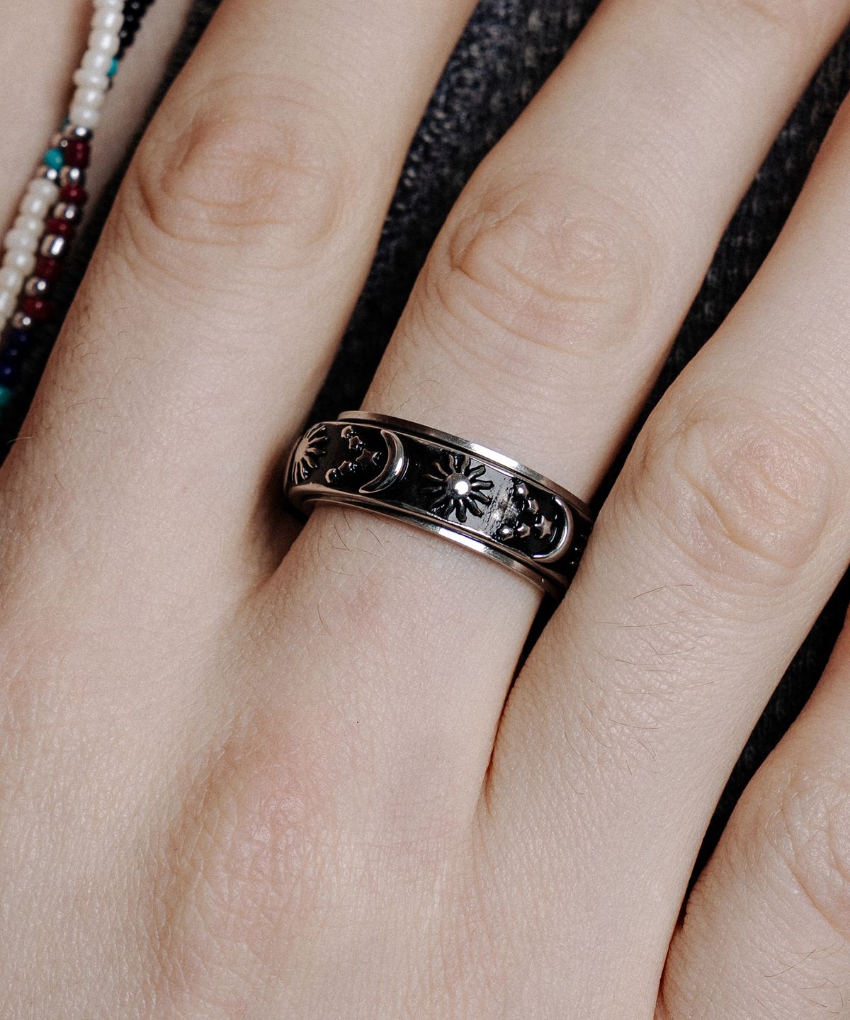 스칼렛또블랙(SCALETTOBLACK) RAM019 Sun Moon Star Ring #