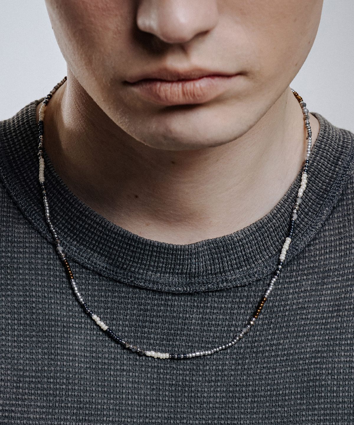 스칼렛또블랙(SCALETTOBLACK) RAM018 Delicate Bead String Necklace