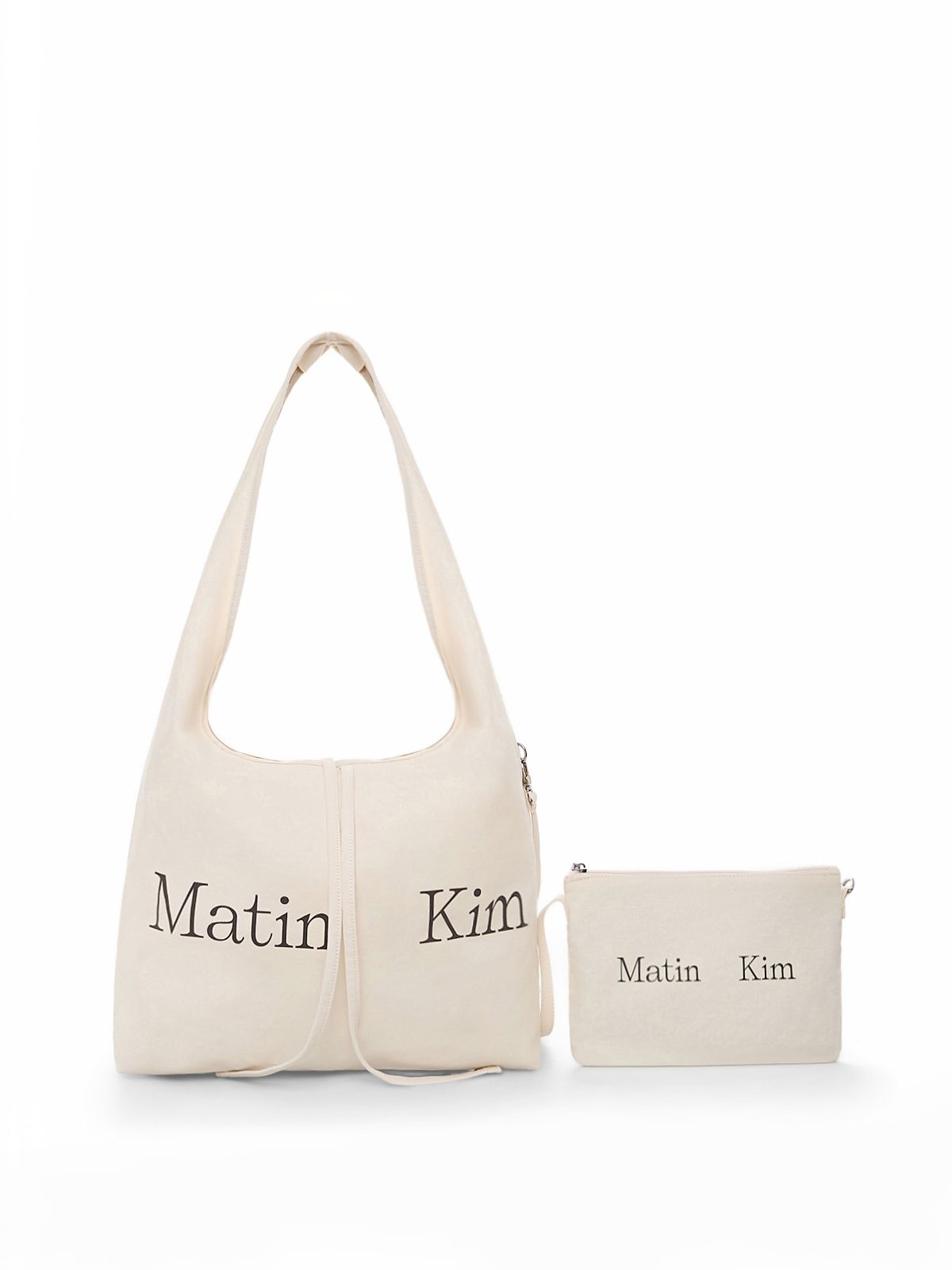 마뗑킴(MATIN KIM) LOGO POINT ROUND ECOBAG IN IVORY