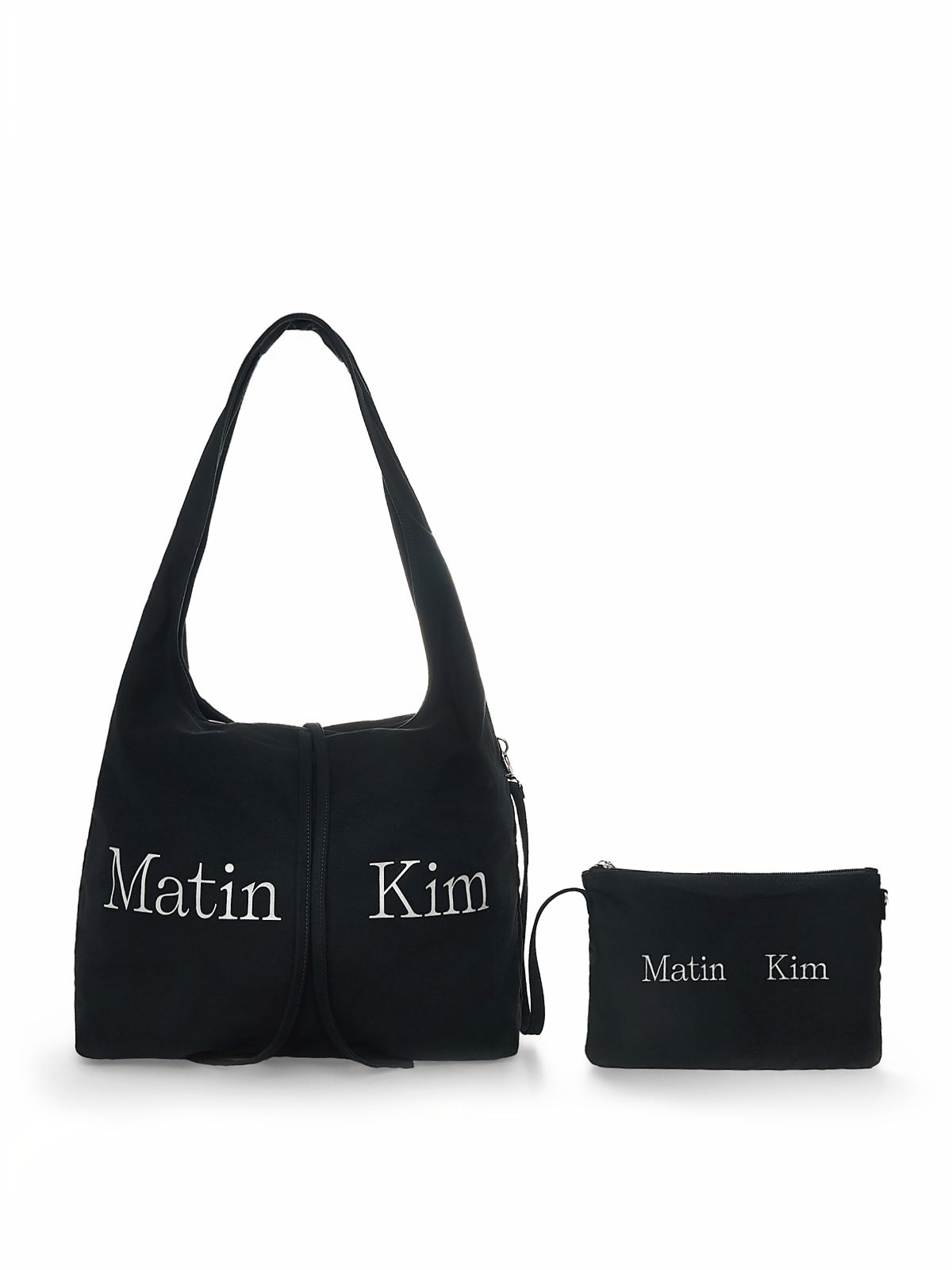 마뗑킴(MATIN KIM) LOGO POINT ROUND ECOBAG IN BLACK