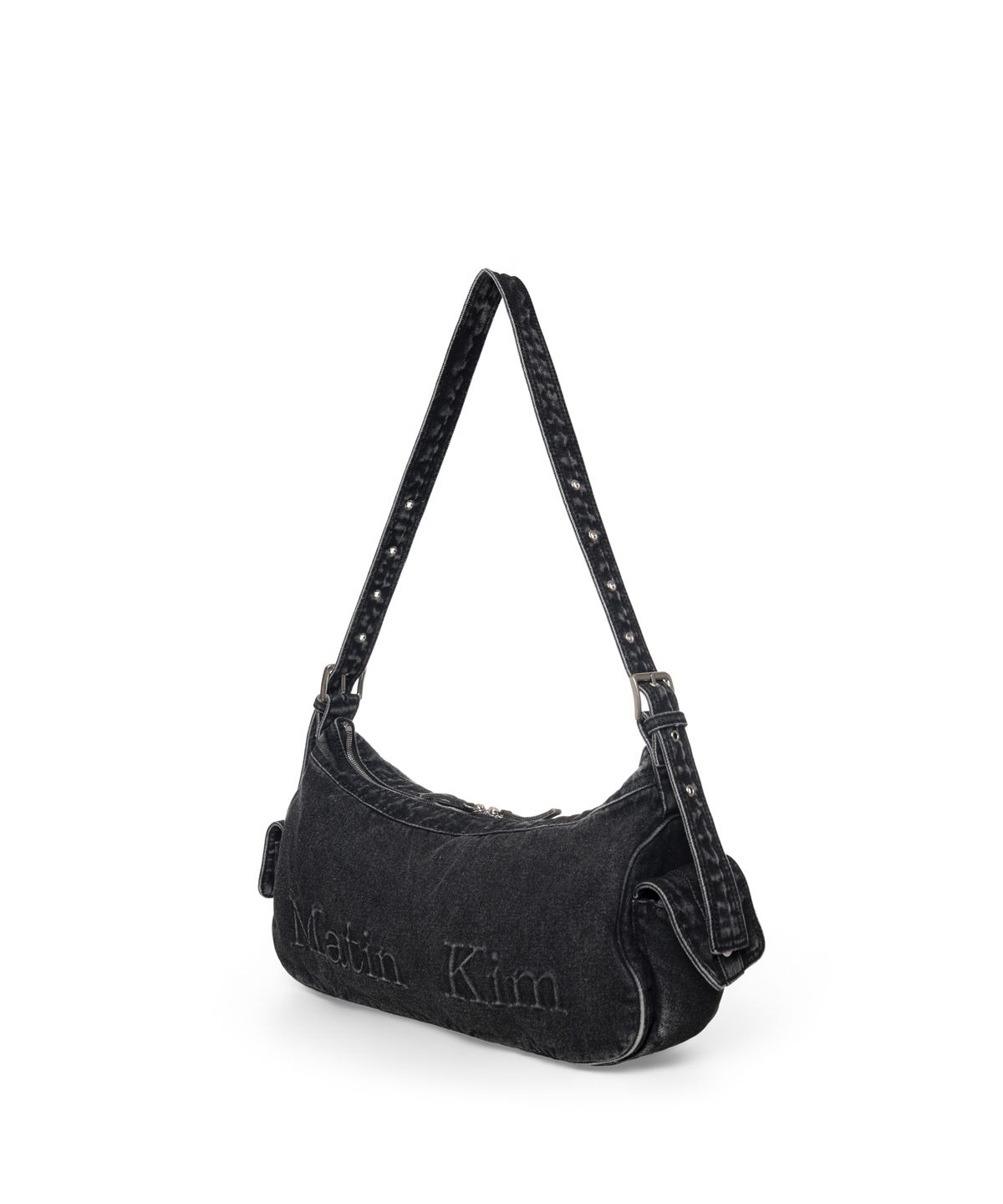 마뗑킴(MATIN KIM) MATIN DUST DENIM SIDE POCKET BAG IN BLACK