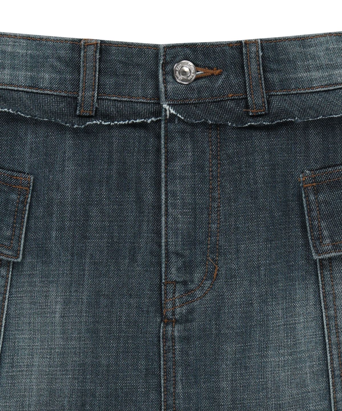 마뗑킴(MATIN KIM) CARGO MINI DENIM SKORT IN BLUE