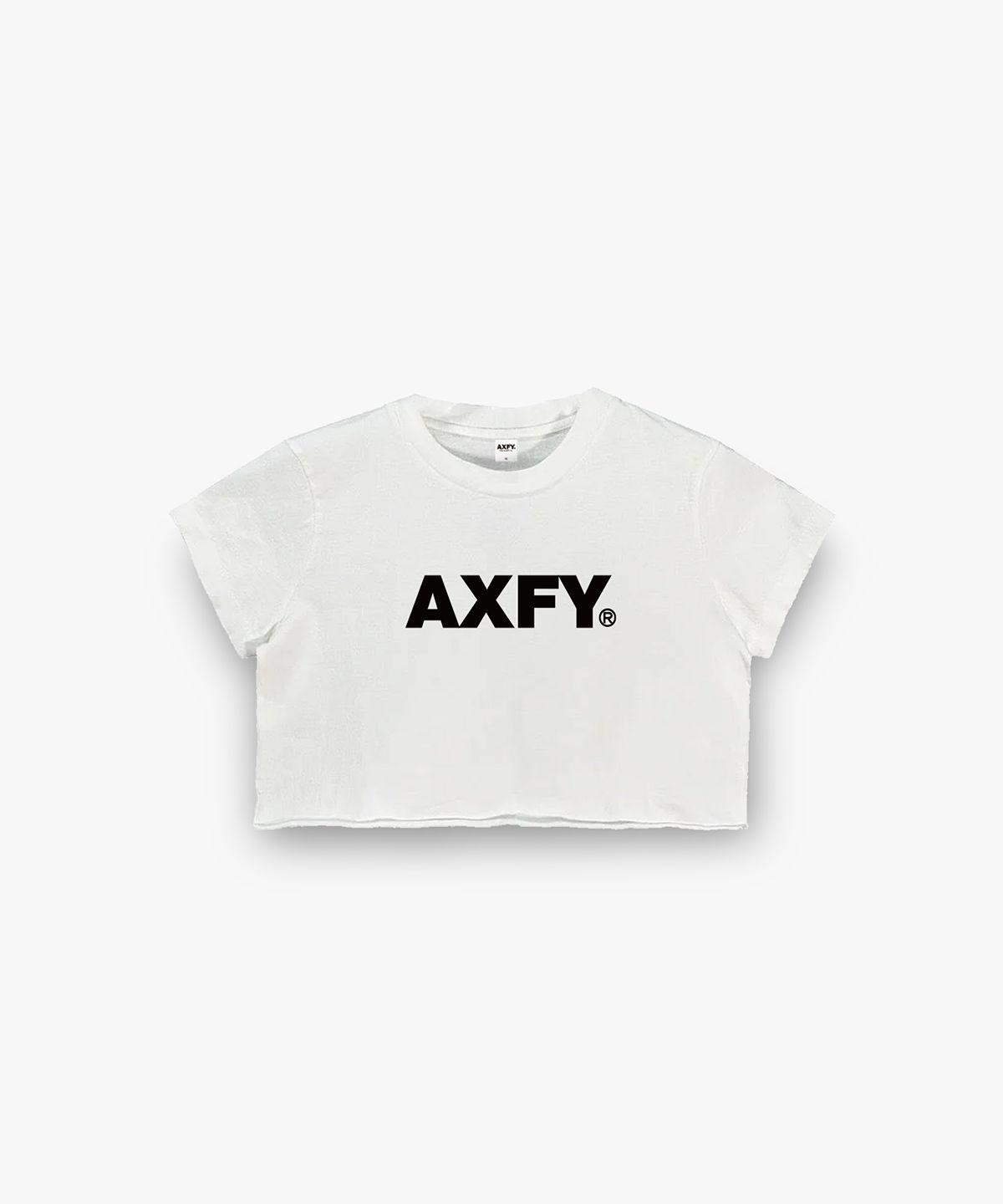 엑스파이(AXFY) 로고 크롭 반팔티셔츠 - 화이트