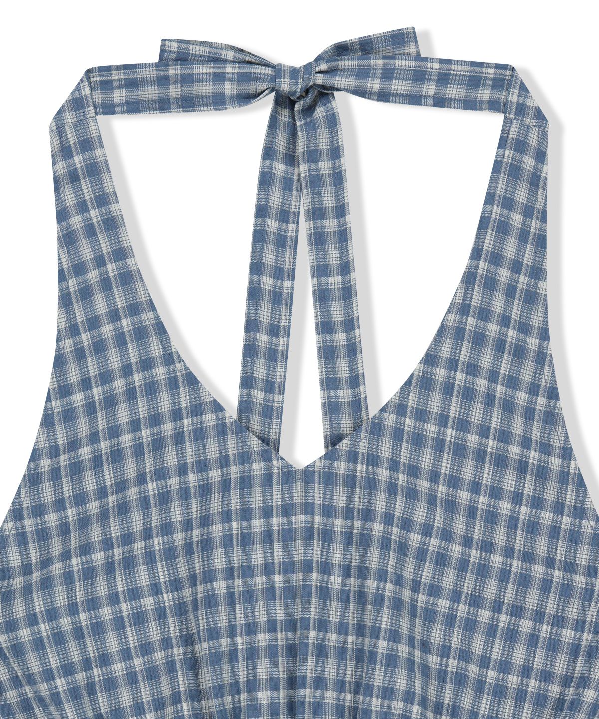 마뗑킴(MATIN KIM) HALTER NECK SHIRRING BLOUSE IN BLUE