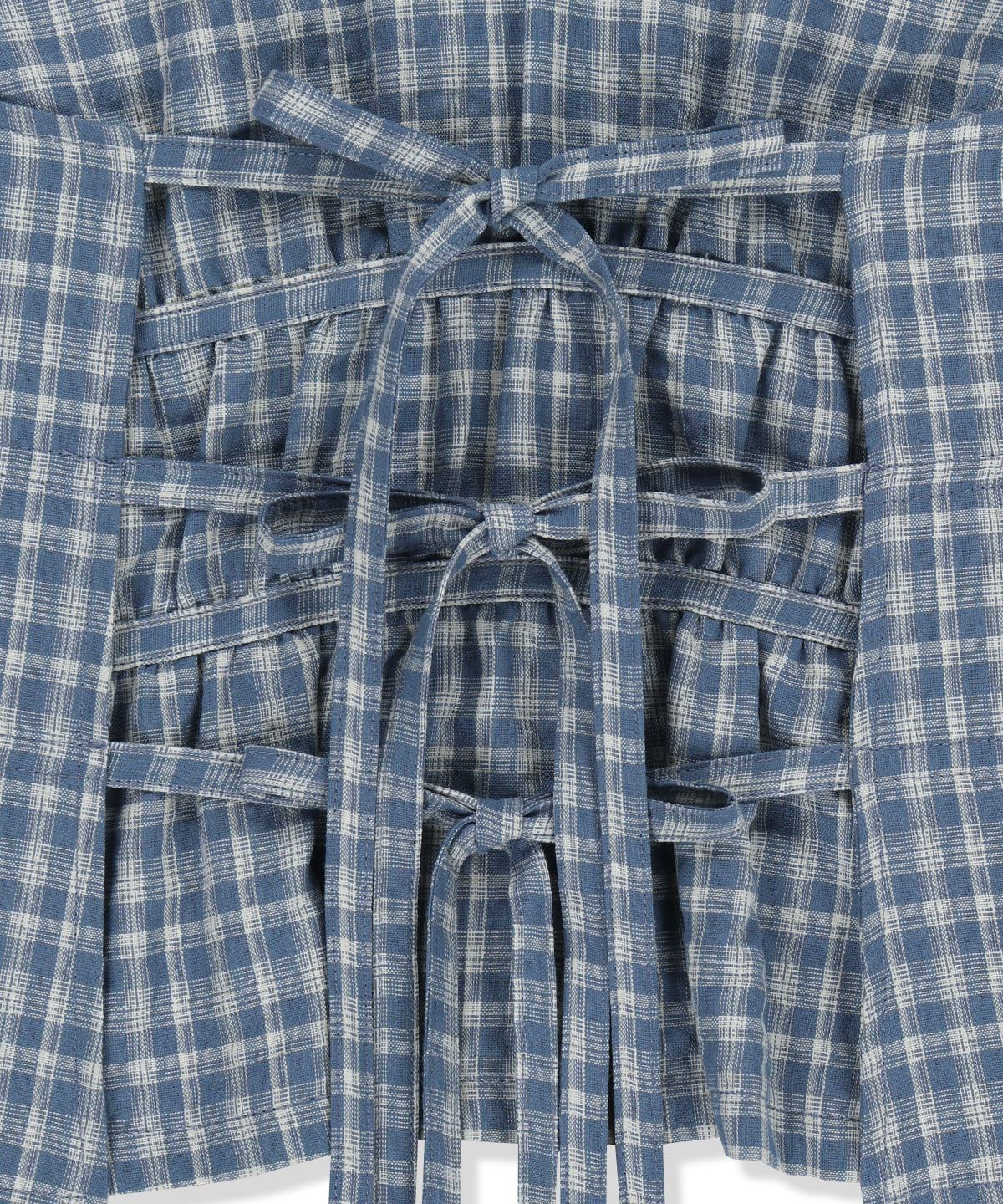 마뗑킴(MATIN KIM) HALTER NECK SHIRRING BLOUSE IN BLUE